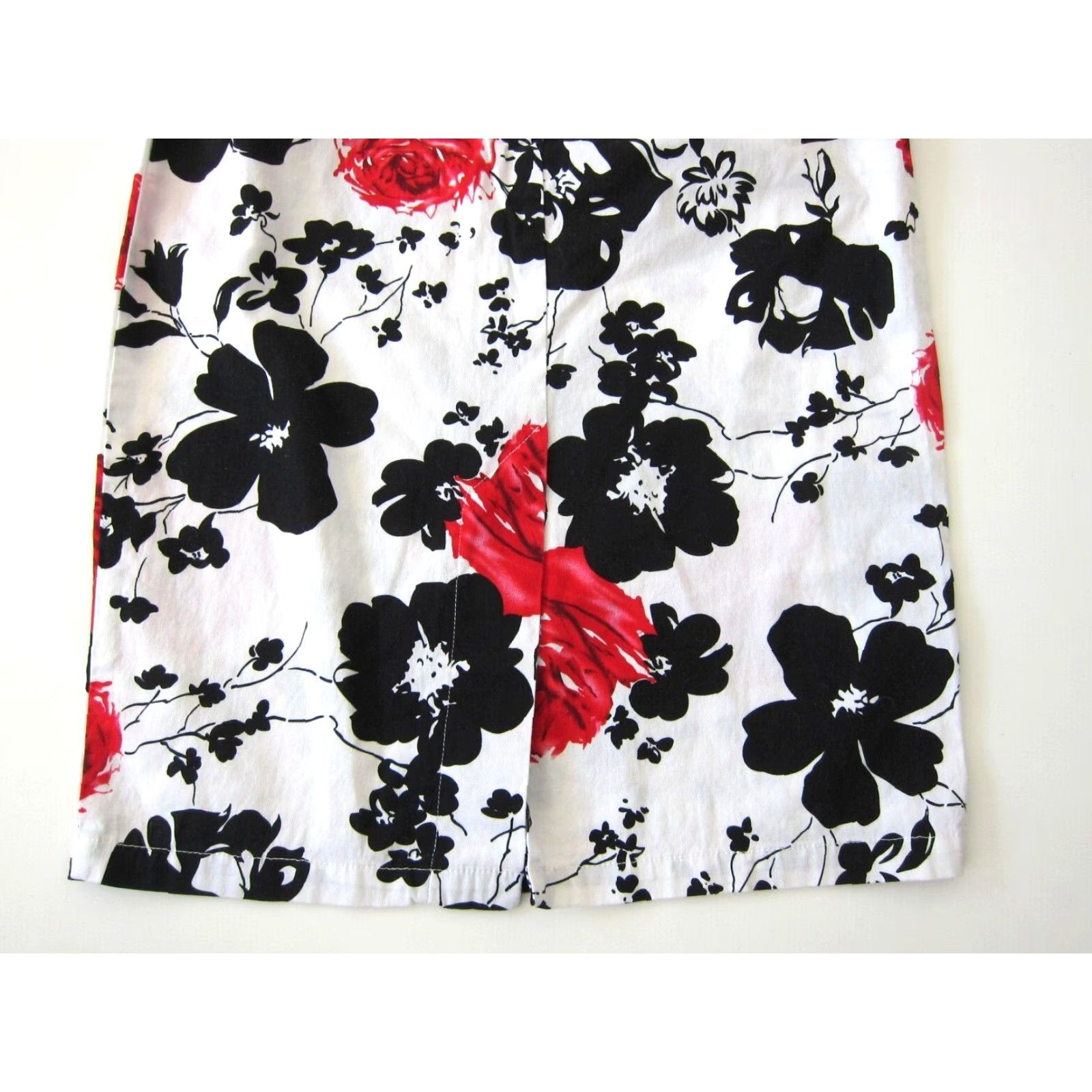 Vintage Grace Karin Skirt Pink Women S Pencil Knee Length Floral Cotton Stretch Rose White Black Size 28" / US 6 / IT 42 - 6 Thumbnail