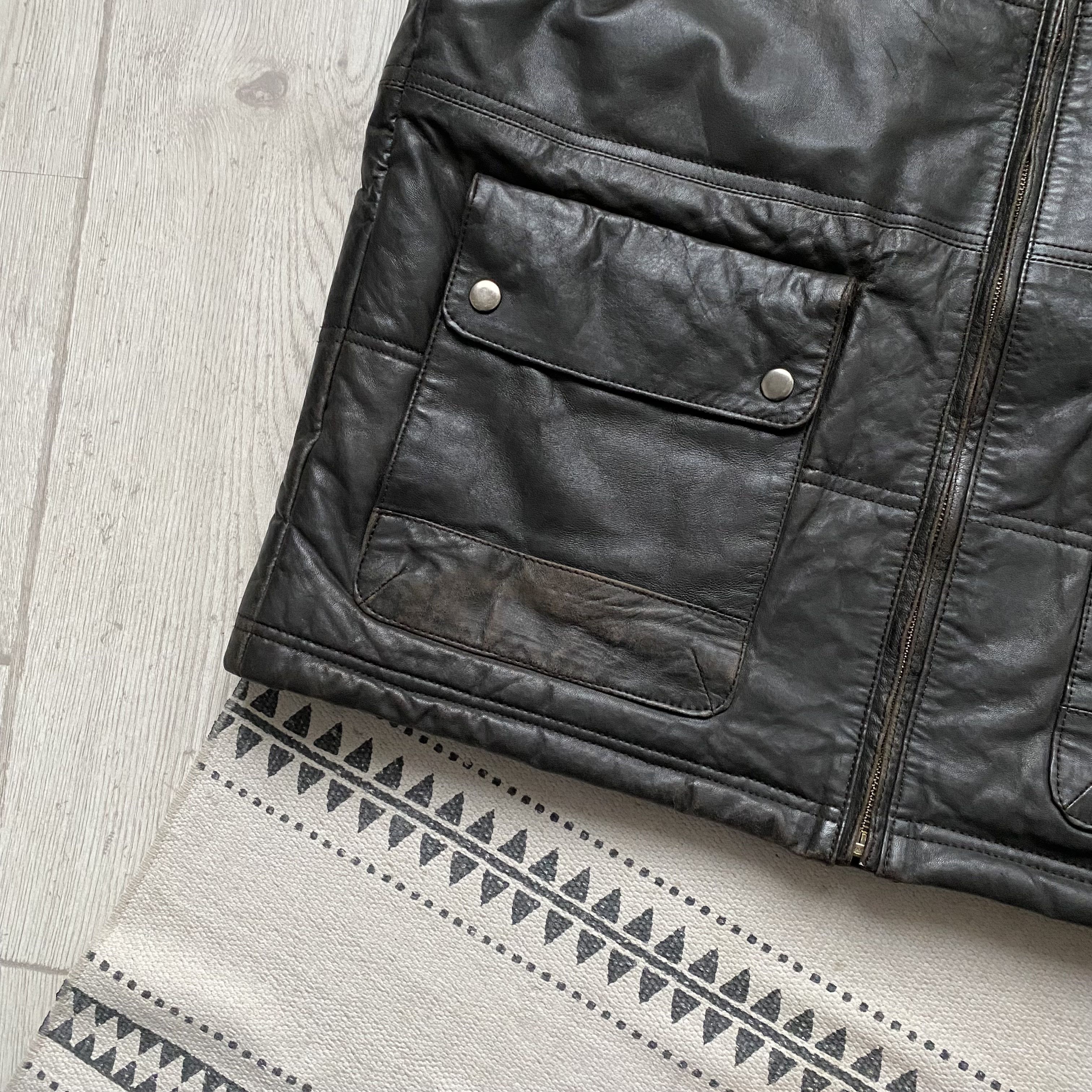 Genuine Leather Vintage 00s Real leather puffer vest jacket diesel style Size US M / EU 48-50 / 2 - 5 Thumbnail