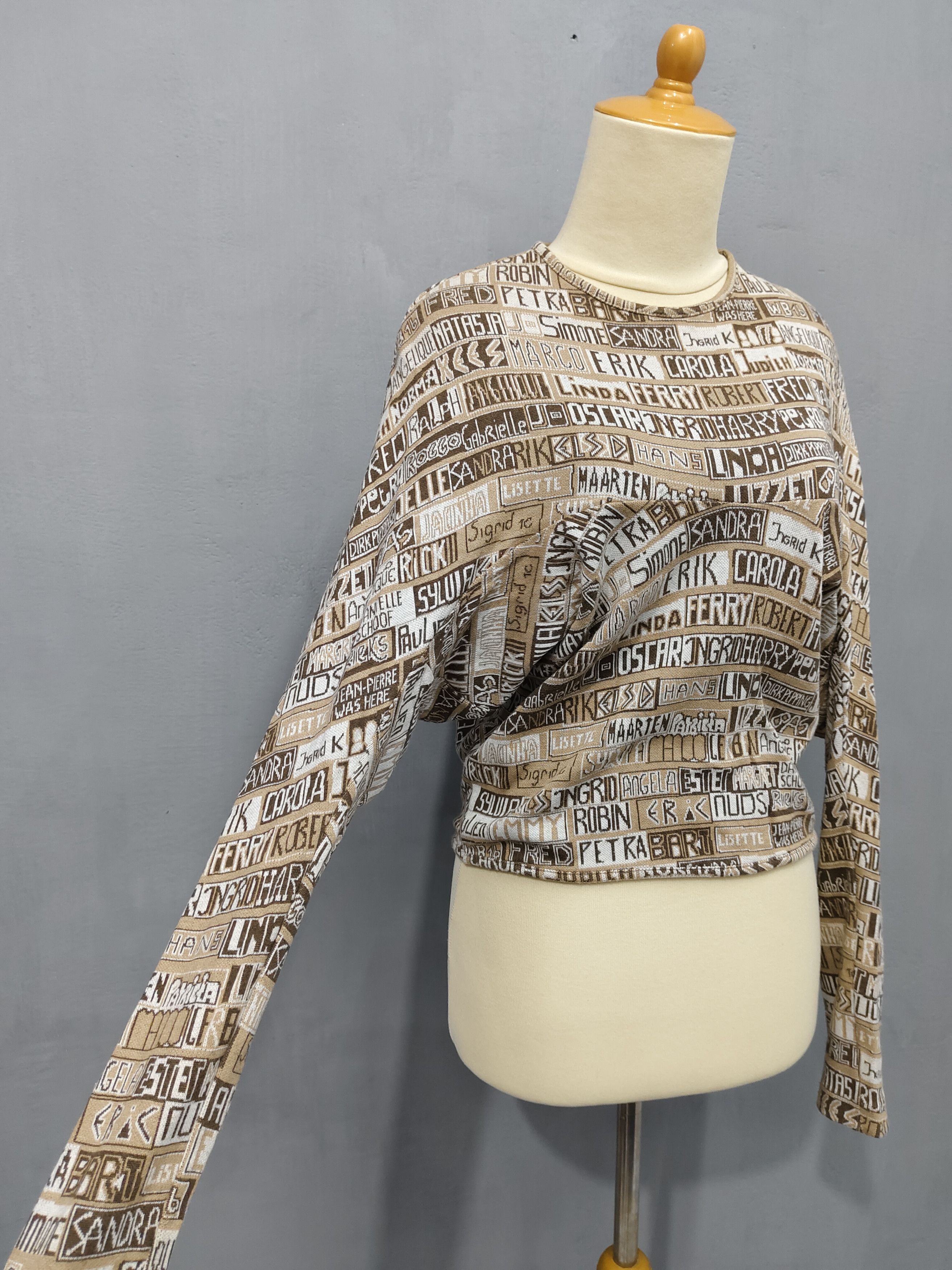 Bernhard Willhelm 2000s Bernhard Willhelm-Archived AOP Typography Batwing Knit Size S / US 4 / IT 40 - 2 Thumbnail