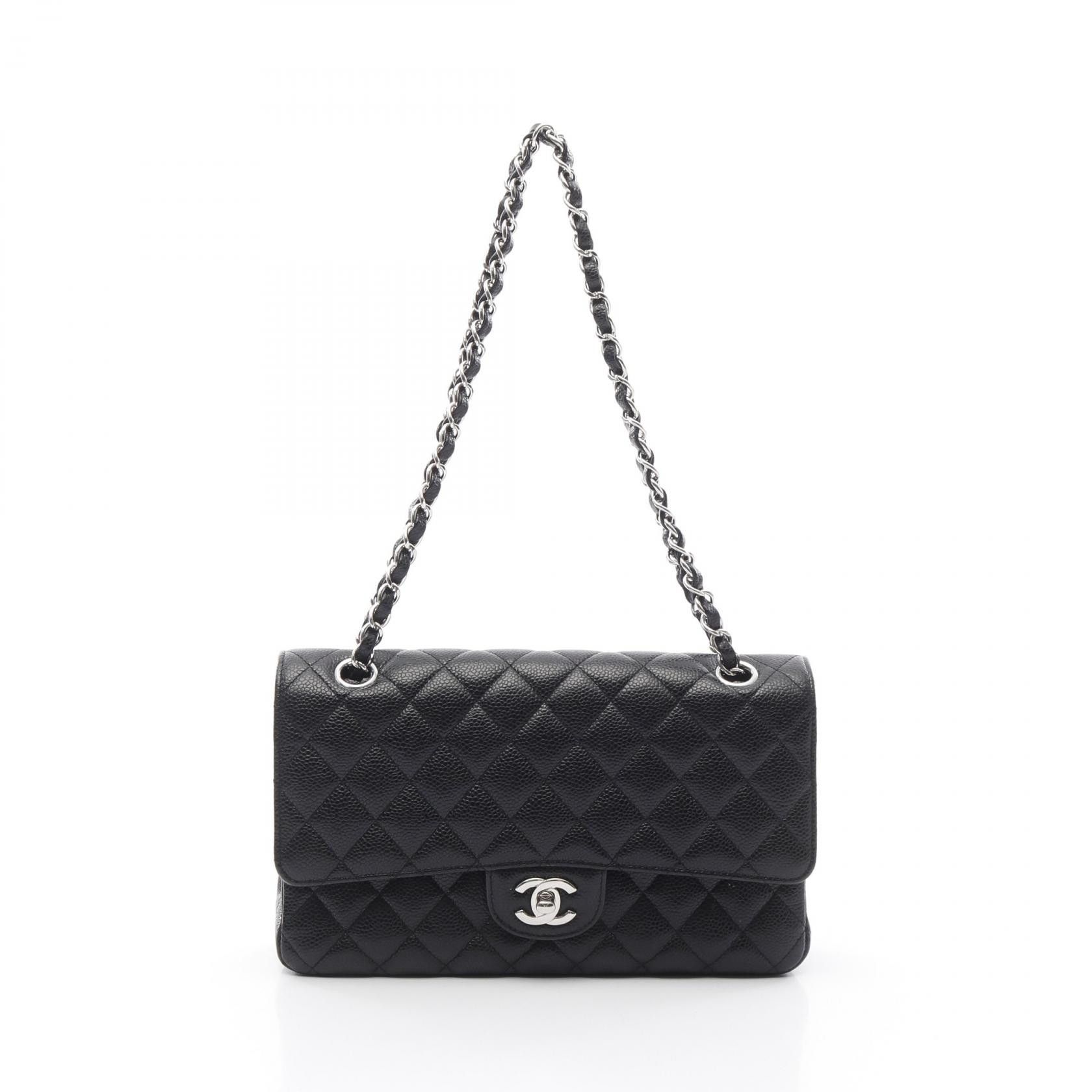 Chanel Chanel Matelasse Grained Calfskin Shoulder Bag Leather Shoulder Bag A01112 in Black, Women's