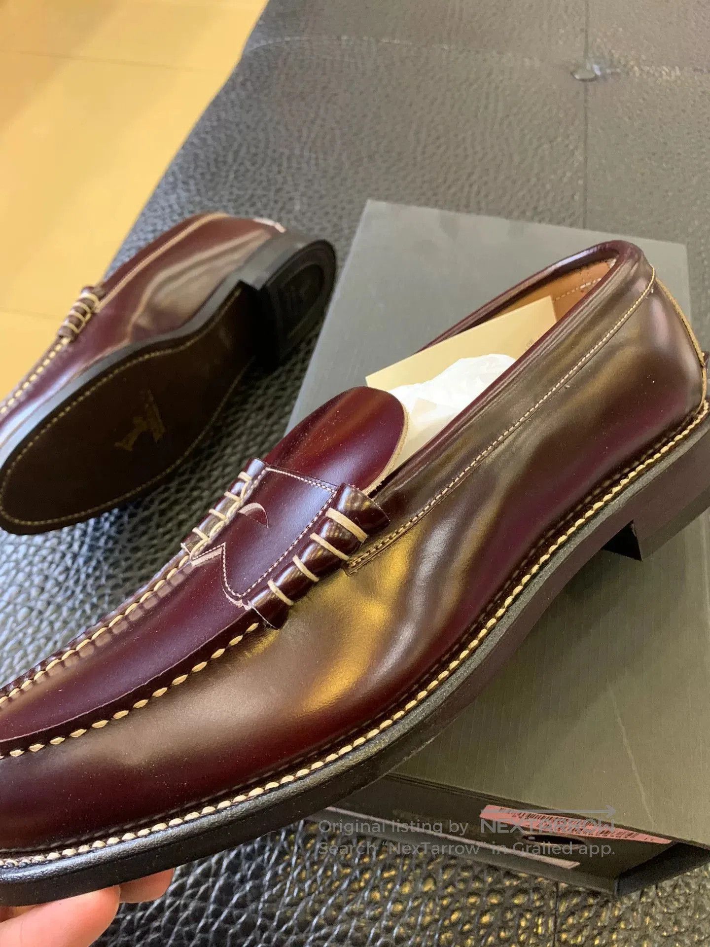 REGAL glad hand regal leather loafers in maroon. Size US 10 / EU 43 - 2 Thumbnail