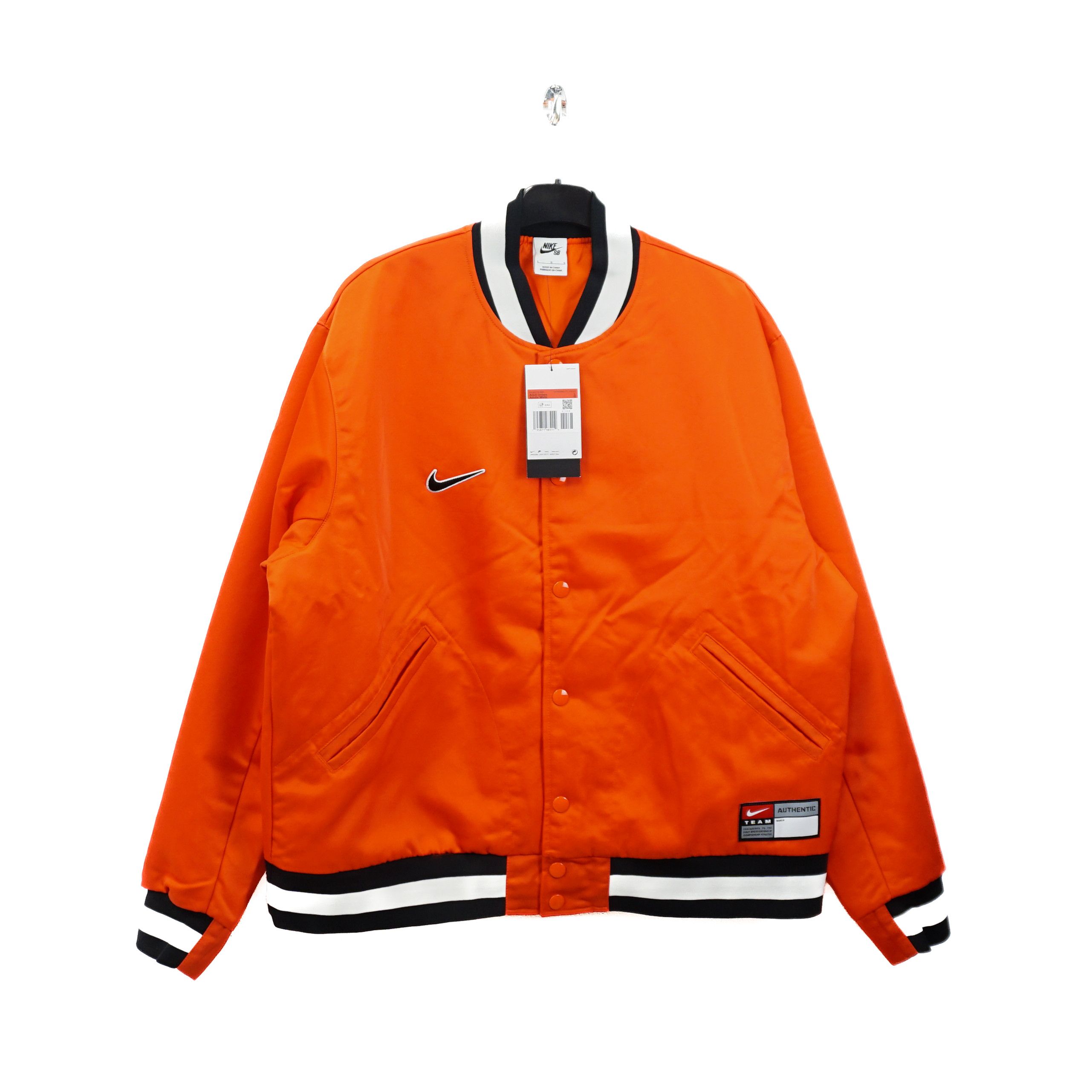 image of Nike Sb Varsity Bomber Jacket in Orange, Men's (Size Large)