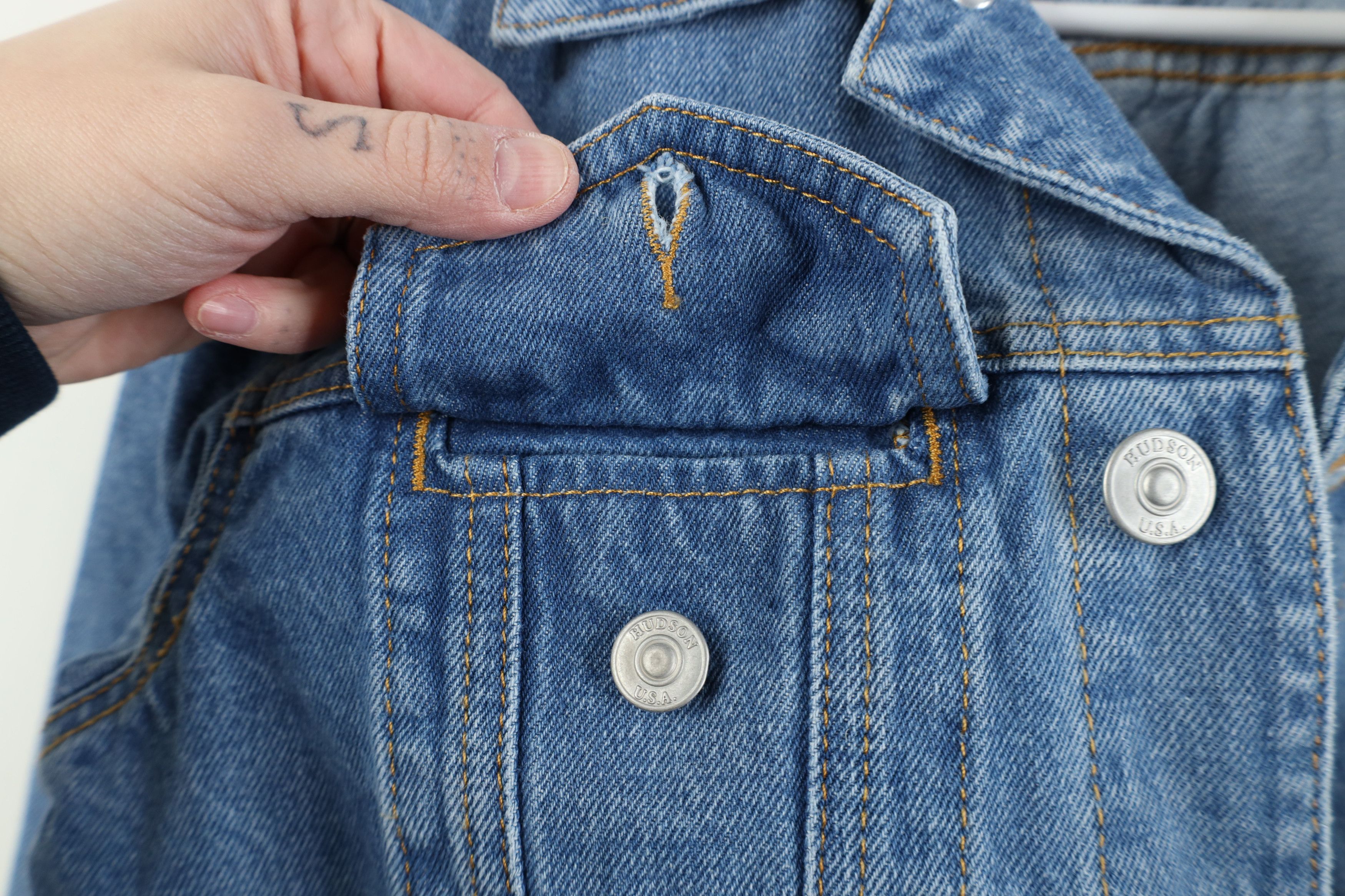 Vintage Hudson Jeans Faded Denim Jean Trucker Jacket Blue Size S / US 4 / IT 40 - 8 Thumbnail