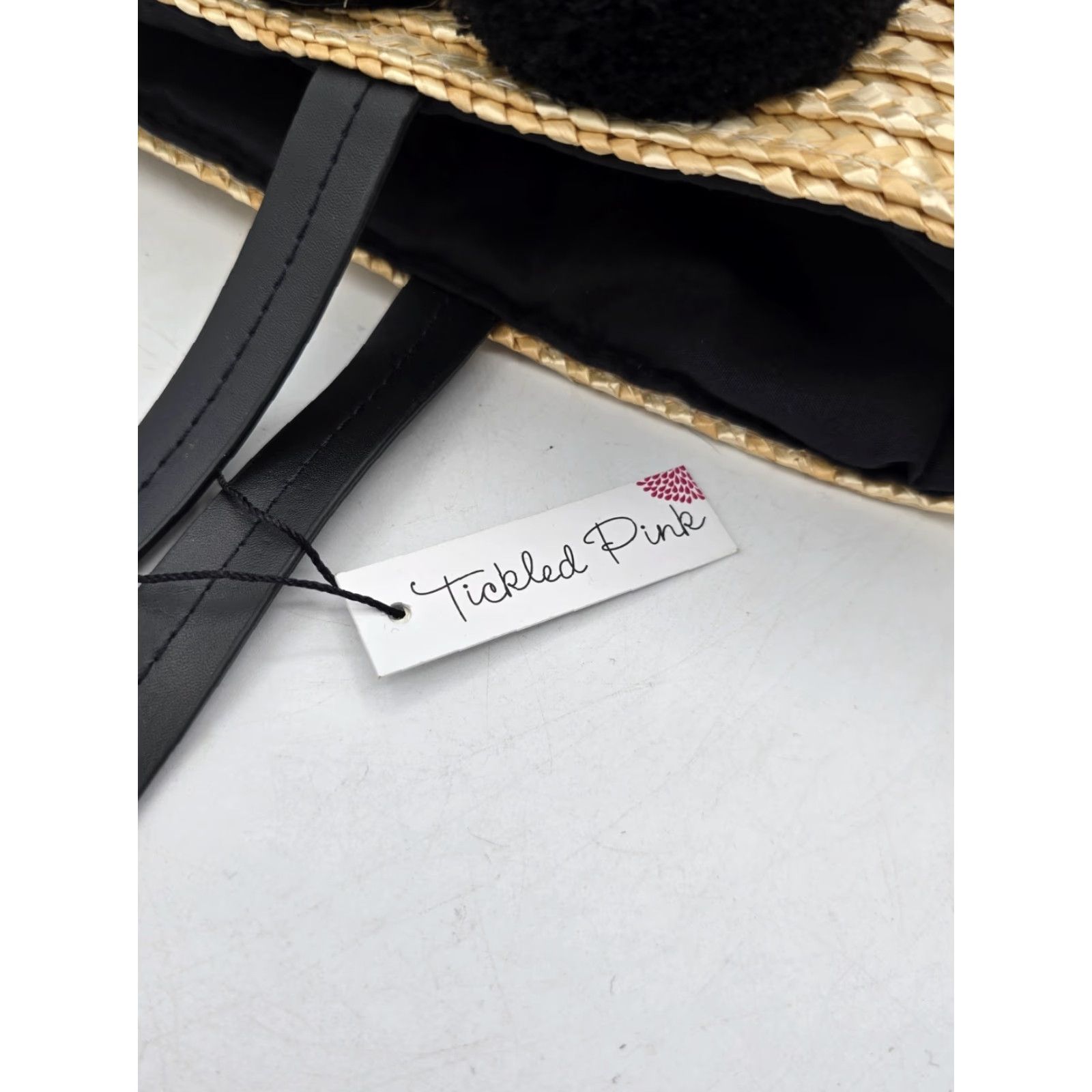 Vintage NEW WITH TAGS Tickled Pink Going Places Pom Pom Wicker Bag Women Shoulder Bag Natural Beach Bag Size ONE SIZE - 6 Thumbnail