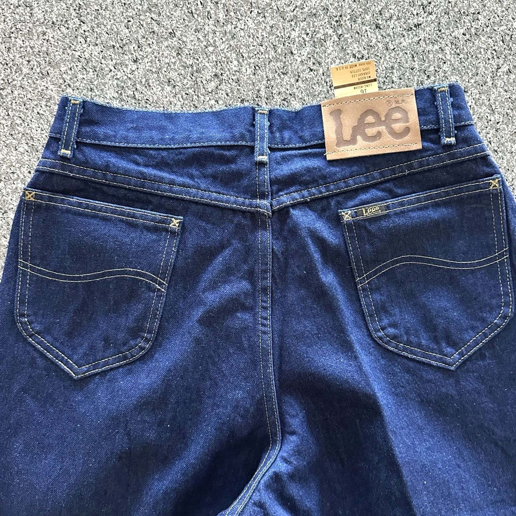 Lee VINTAGE Lee Jeans Womens 16 L 32x34 Ms Riders Union Stamp Made in USA Dark Wash Jeans Size 38" / US 16 / IT 52 - 5 Thumbnail