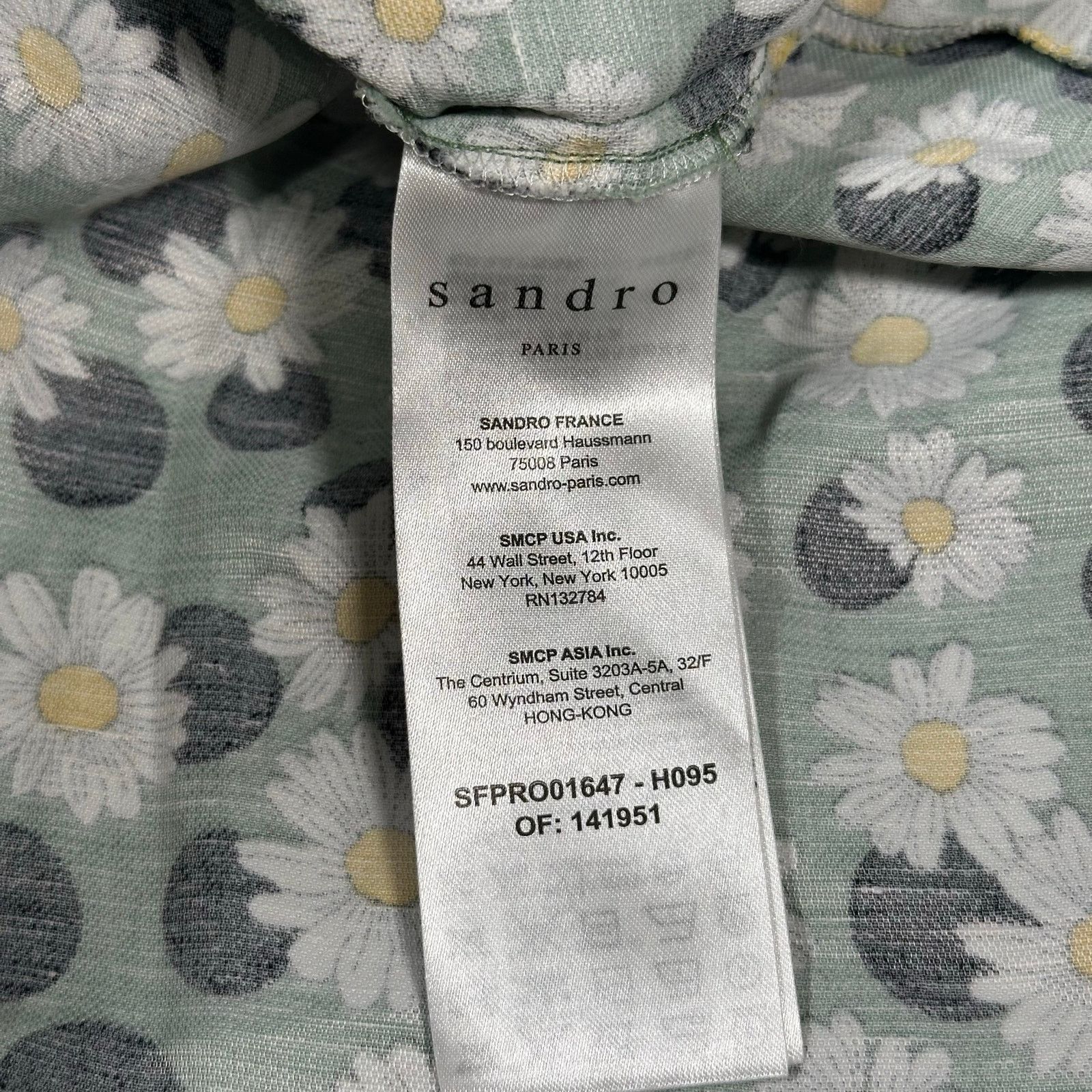Sandro Sandro Angele Ruched Floral Printed Linen-Blend Mini Dress Size M / US 6-8 / IT 42-44 - 10 Thumbnail