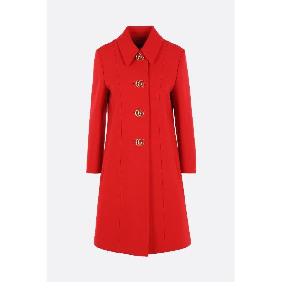 Gucci GUCCI Natte Red Wool Single-Breasted Coat New & Authentic (W Size M / US 6-8 / IT 42-44 - 1 Thumbnail