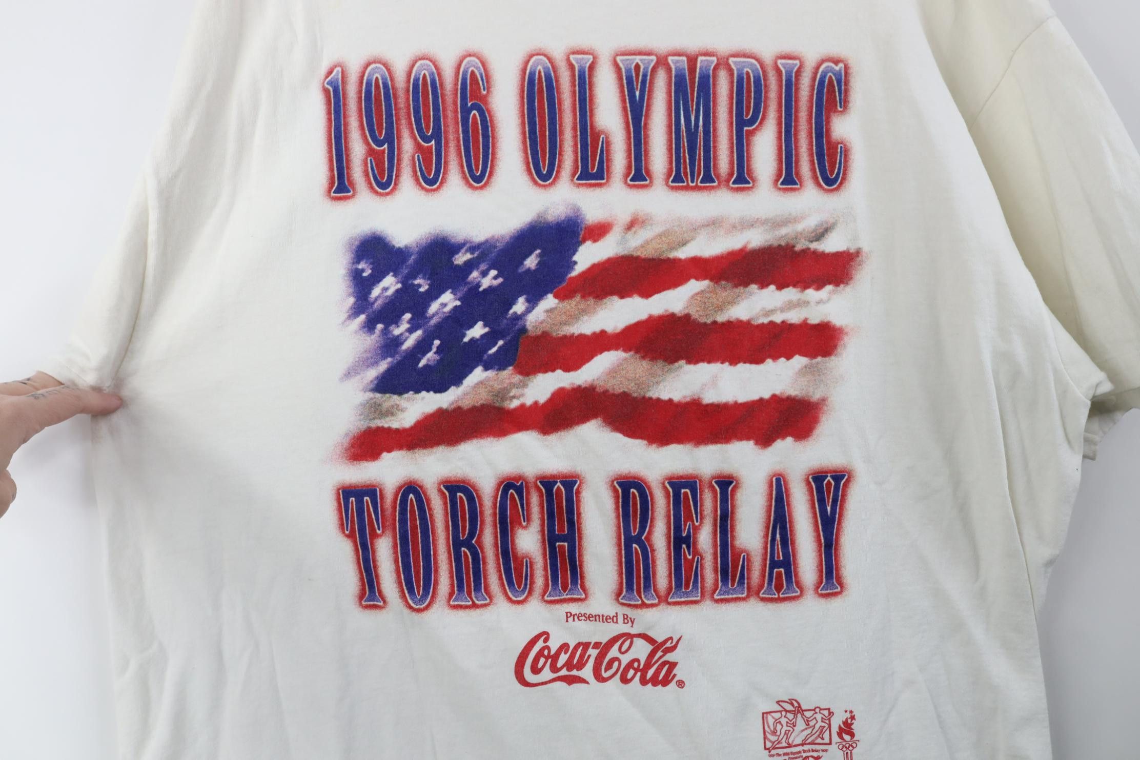 Vintage Vintage 90s 1996 Olympics Coca Cola Short Sleeve T-Shirt Size US XL / EU 56 / 4 - 7 Thumbnail