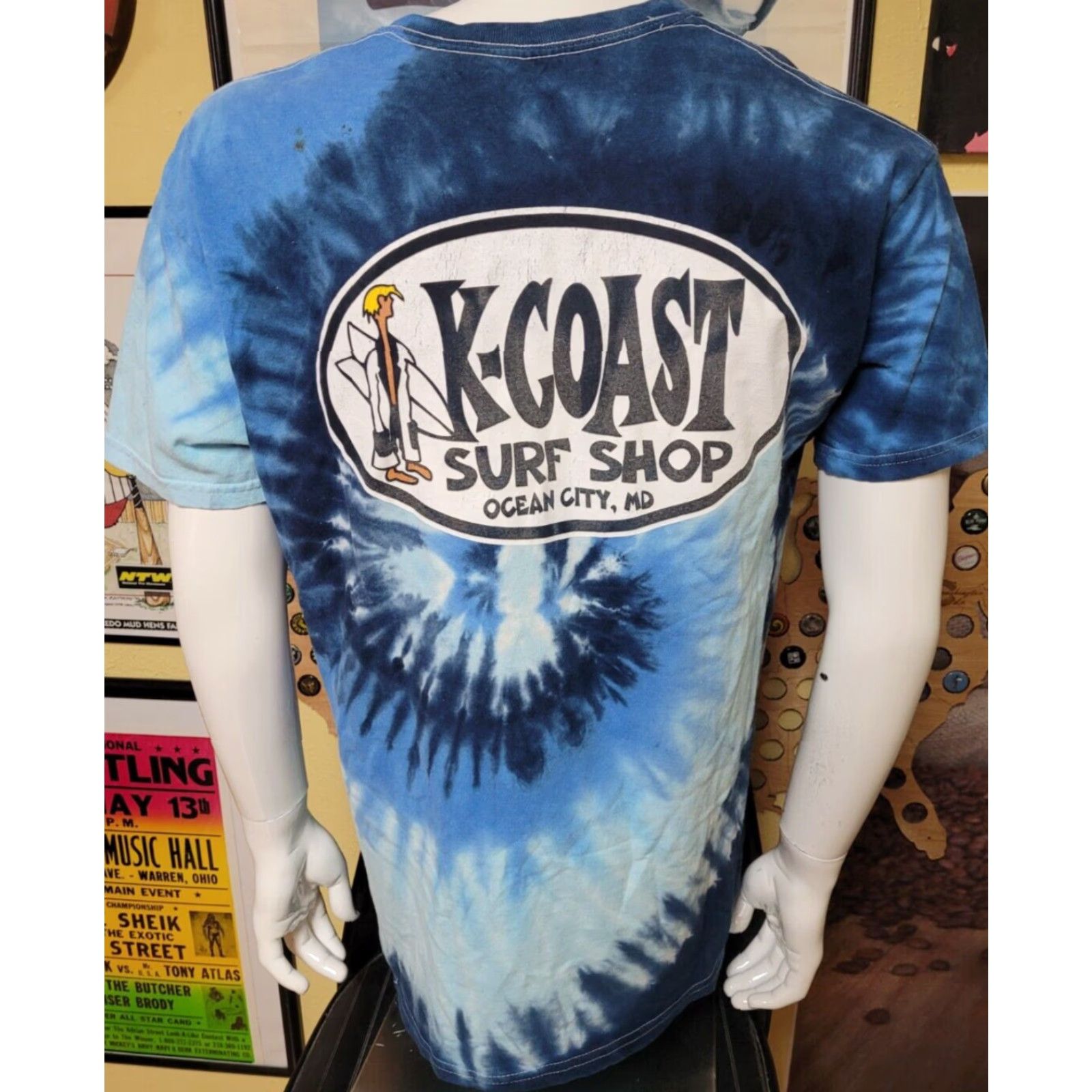 Vintage K-Coast Surf Shop Ocean City MD Tie Dye T Shirt XL NICE Surfer Surfing Beach Shirt Mens Graphic Tee Blue 100% Cotton Size US L / EU 52-54 / 3 - 3 Thumbnail