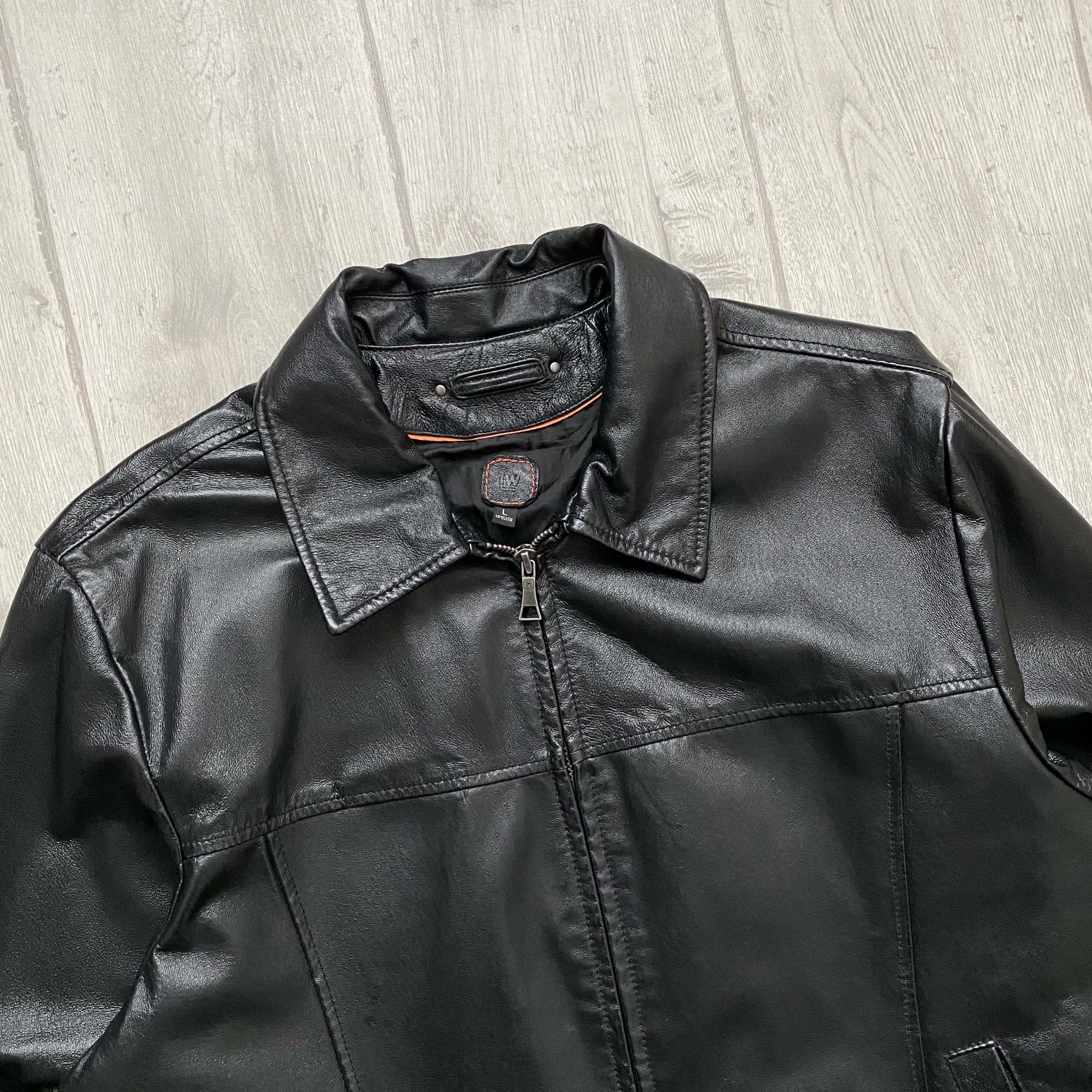Genuine Leather 🏍 Vintage Moto Genuine Leather Racing Jacket Y2k Motorcycle Size US L / EU 52-54 / 3 - 2 Thumbnail