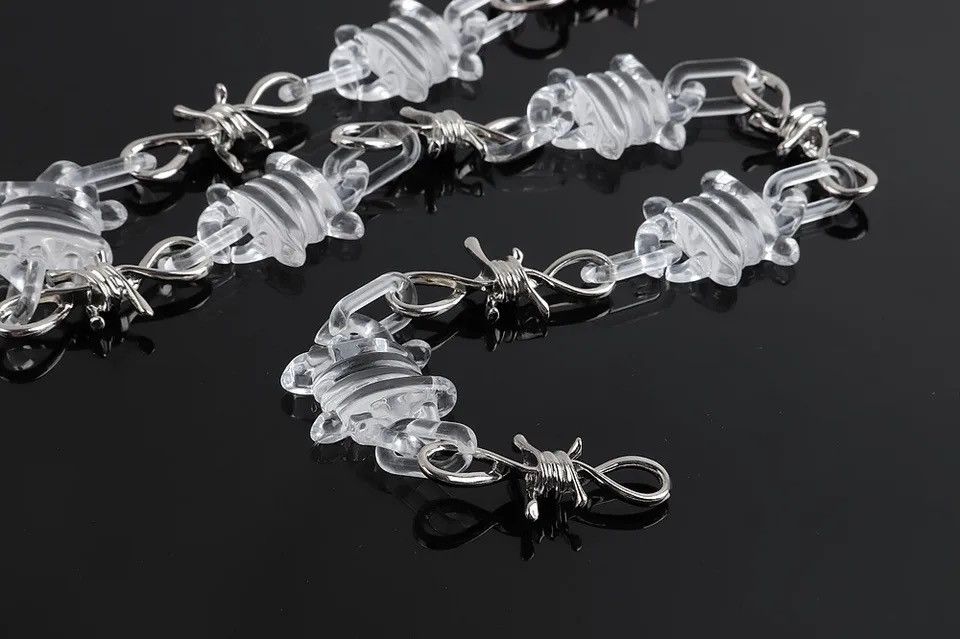 Jewelry × Other Transparent Acrylic Spike Rivets Chain Necklace Size ONE SIZE - 5 Thumbnail