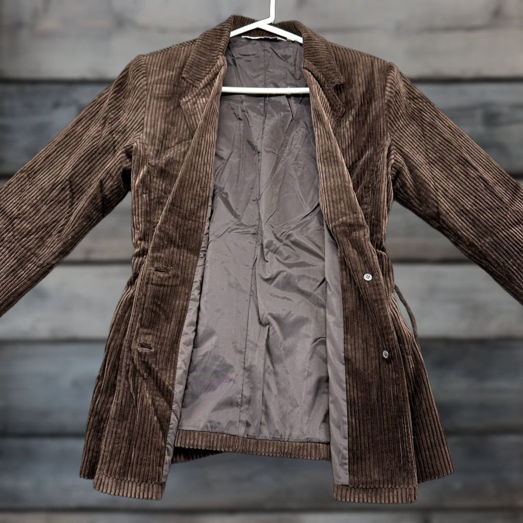 Vintage VINTAGE Joujou Jacket Womens L Brown Corduroy Belted Belted Pockets 90s Hipster Corduroy Coat Size L / US 10 / IT 46 - 1 Thumbnail