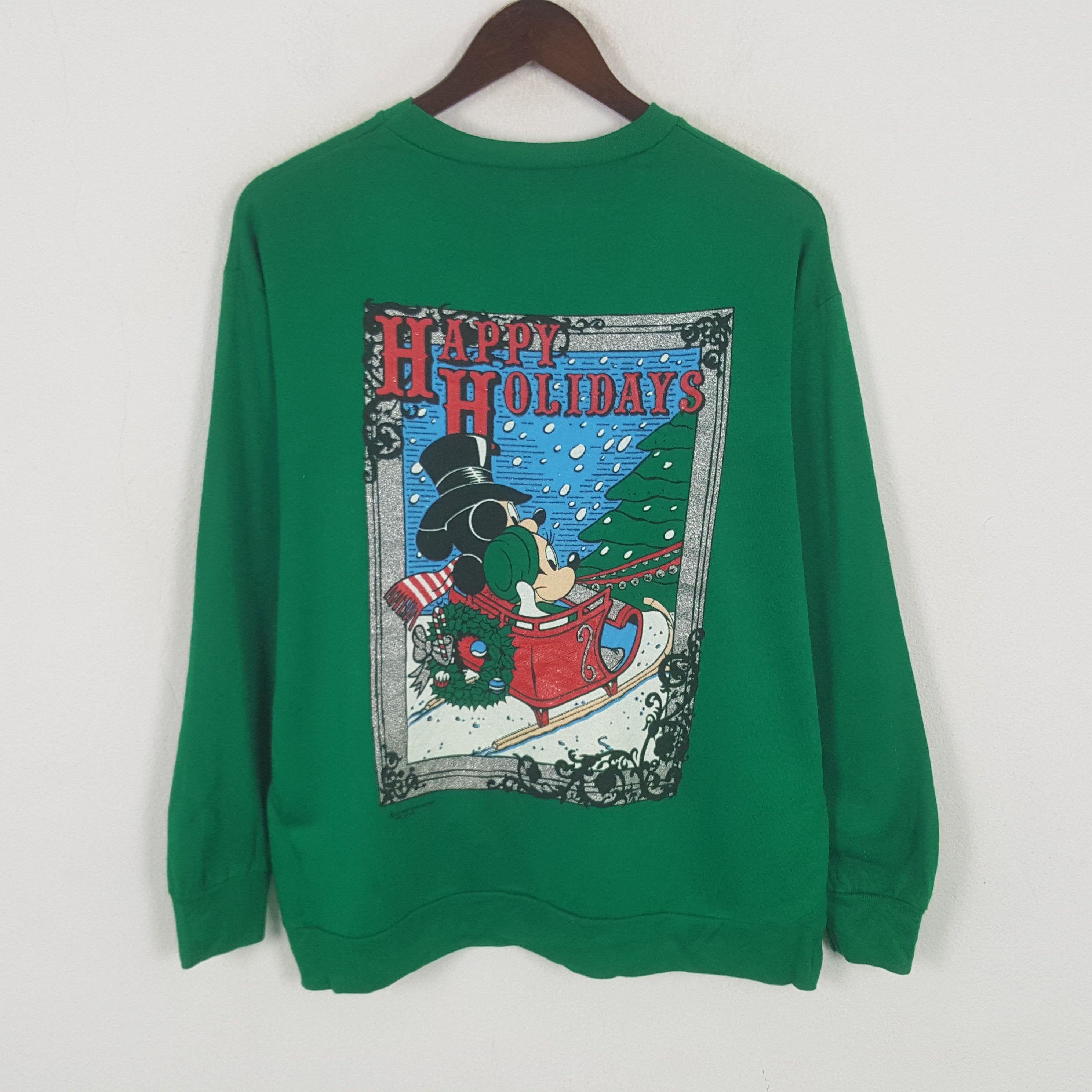 Cartoon Network Vintage 90’s Mickey Mouse Happy Holidays Greeting Sweatshirt Size US L / EU 52-54 / 3 - 4 Thumbnail