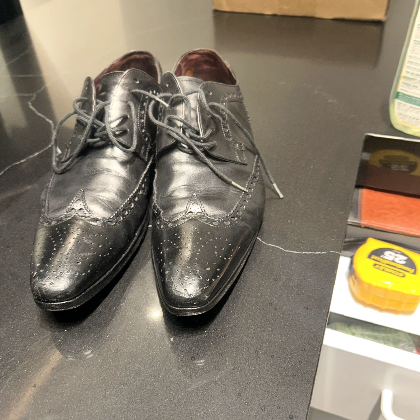 Dolce & Gabbana VINTAGE Dolce&Gabbana Pointed Wingtip Oxford Shoes Oxfords Dress Men 8 US 42 EUR Black Size US 8 / EU 41 - 6 Thumbnail