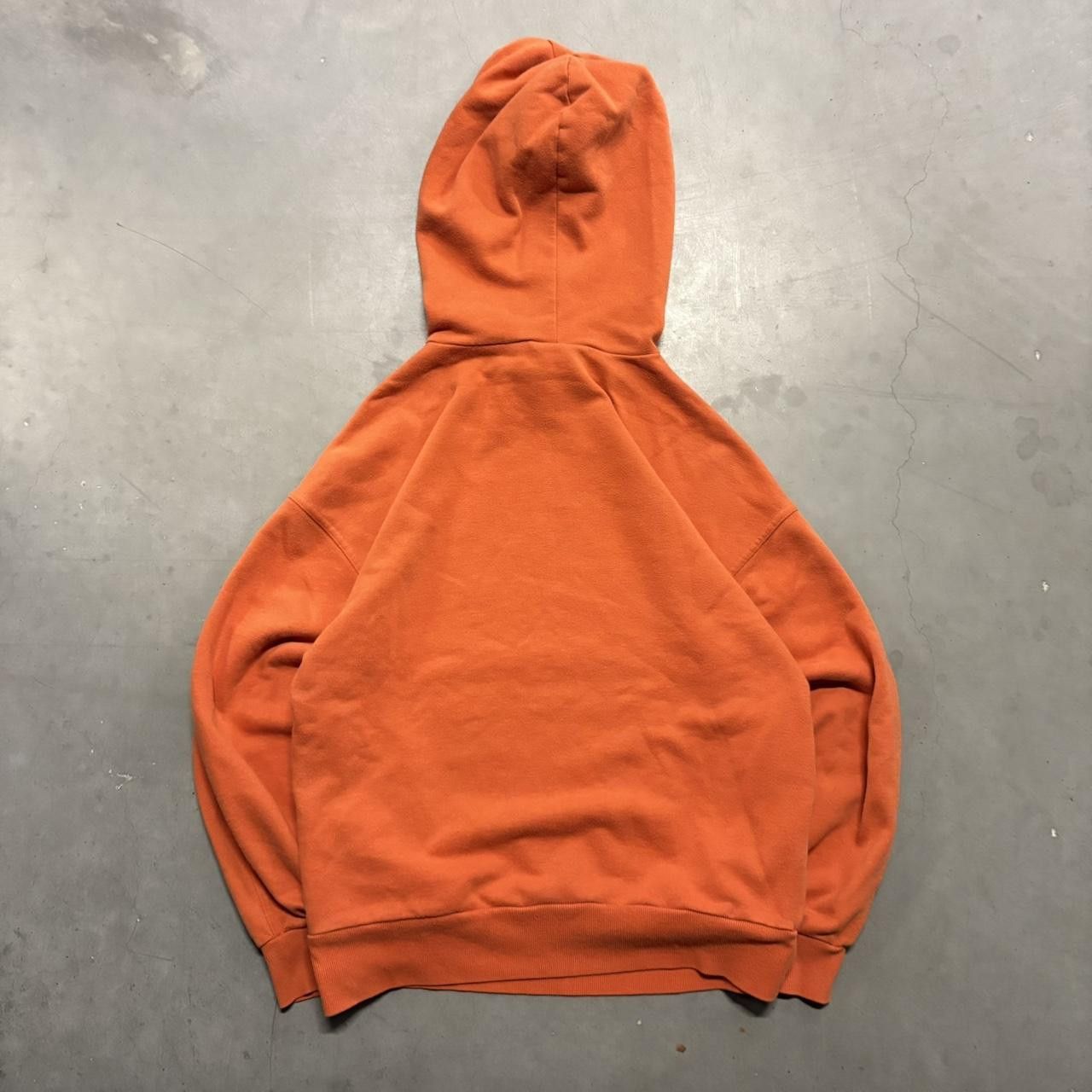 Japanese Brand × Vintage Crazy Vintage Y2K/2000s Blank Orange Minimalistic Hoodie with Side Pockets! Size US S / EU 44-46 / 1 - 2 Thumbnail