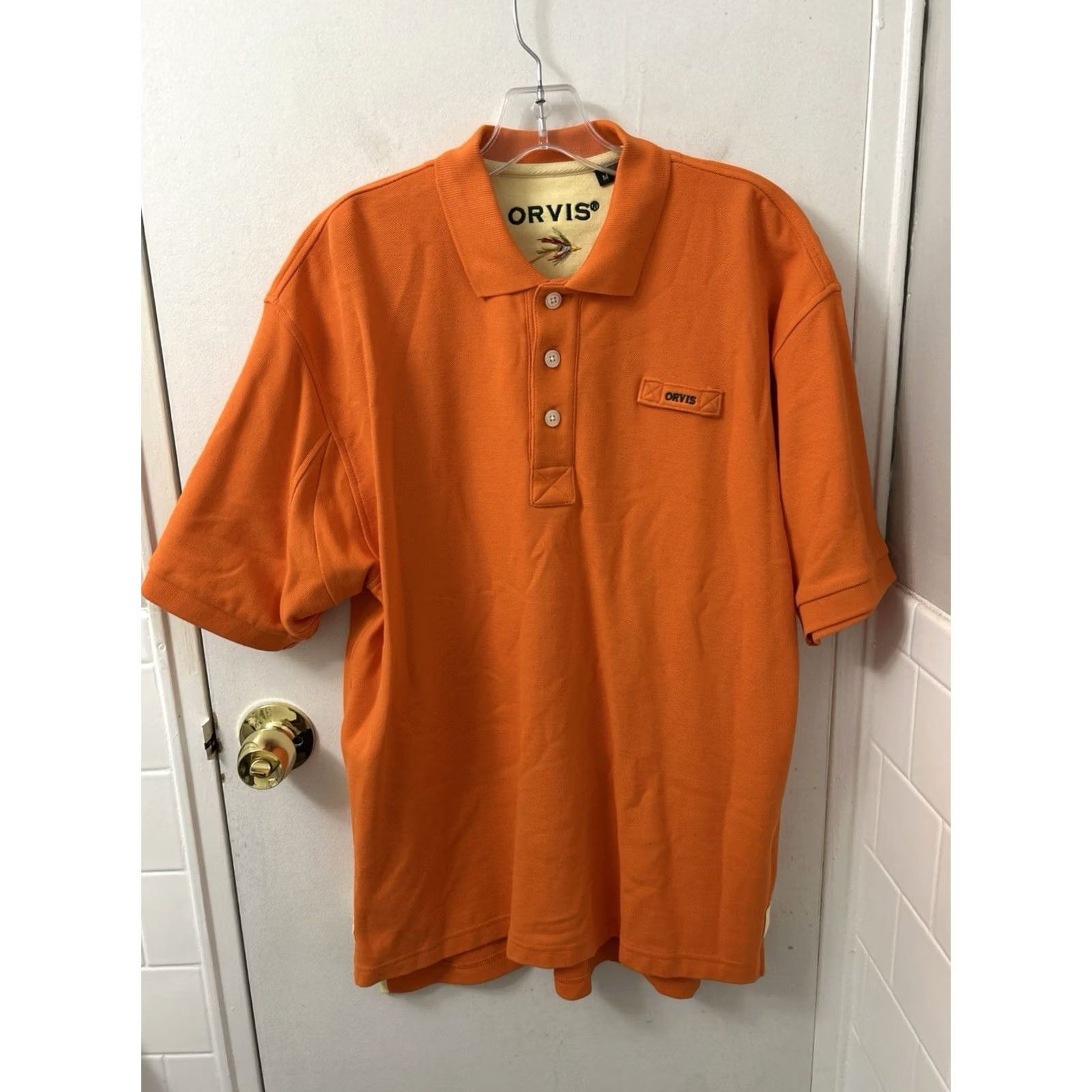 Orvis Orvis Polo Shirt Mens Size M Orange Cotton Short Sleeve S/S Piqué Logo Embroidered Fly Fishing Casual, Workwear Size US M / EU 48-50 / 2 - 2 Thumbnail
