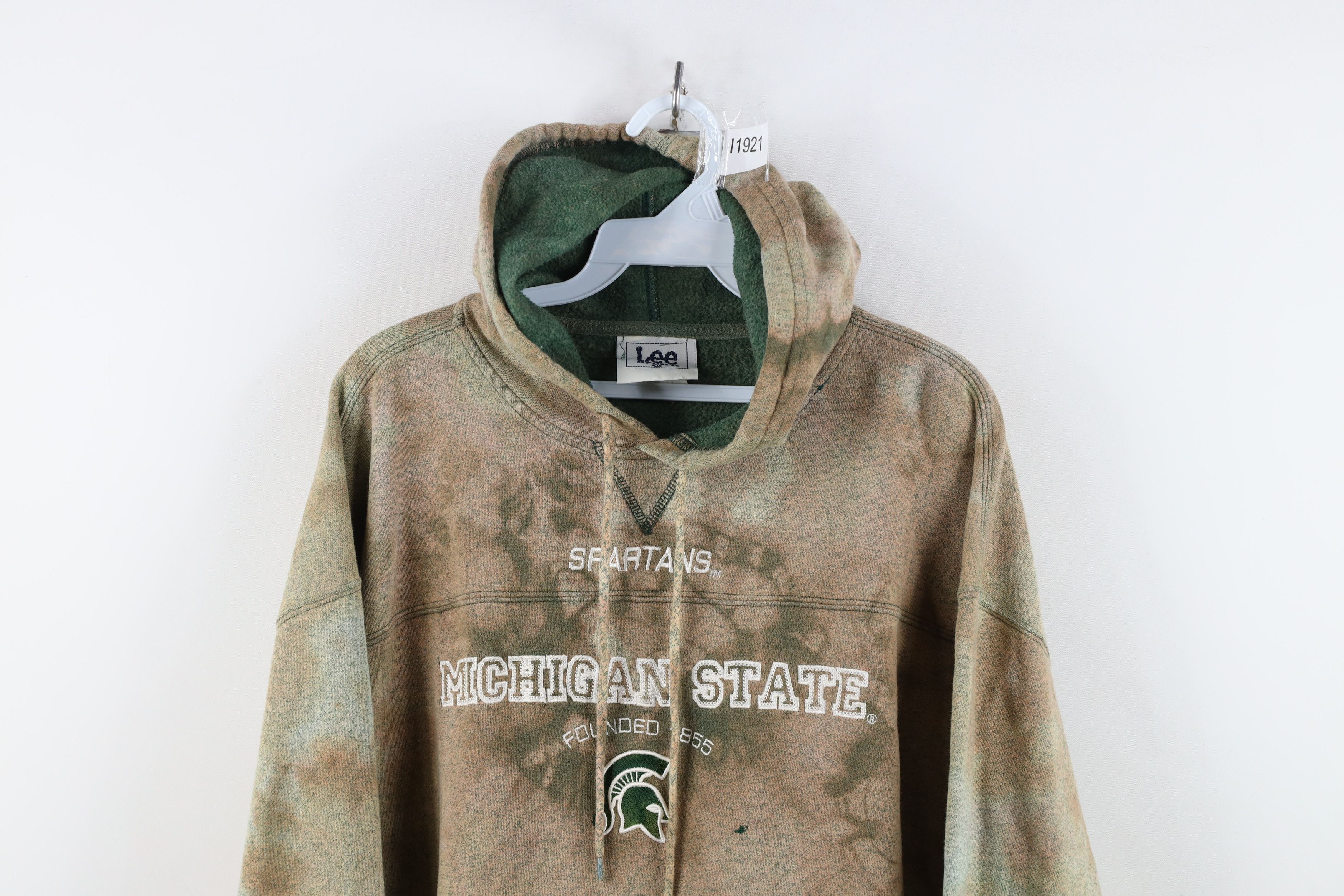 Vintage Vintage 90s Wash Michigan State University Hoodie Sweatshirt Size US XL / EU 56 / 4 - 2 Thumbnail