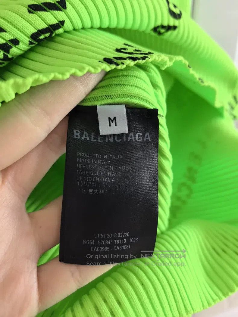 Balenciaga Balenciaga Letter Logo Fluorescent Green Slim Fit Stretcha Size M / US 6-8 / IT 42-44 - 3 Thumbnail