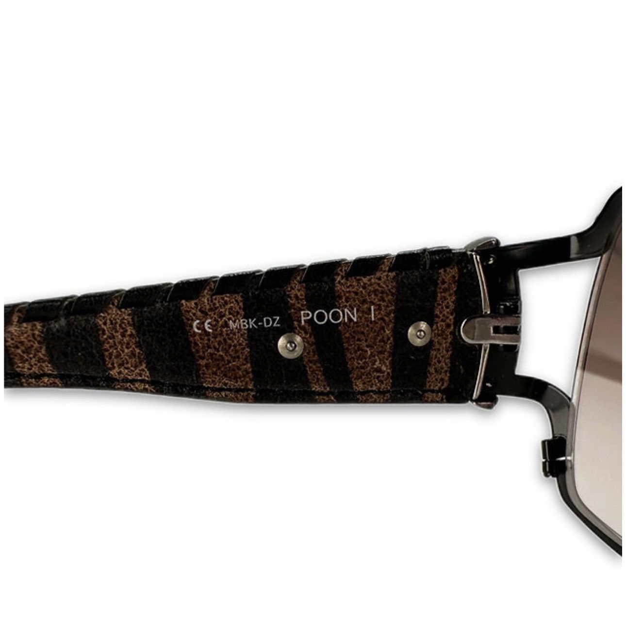 Chrome Hearts Chrome Hearts ‘Poon I’ Brown Camo Silver Scroll Logo Glasses Size ONE SIZE - 9 Thumbnail