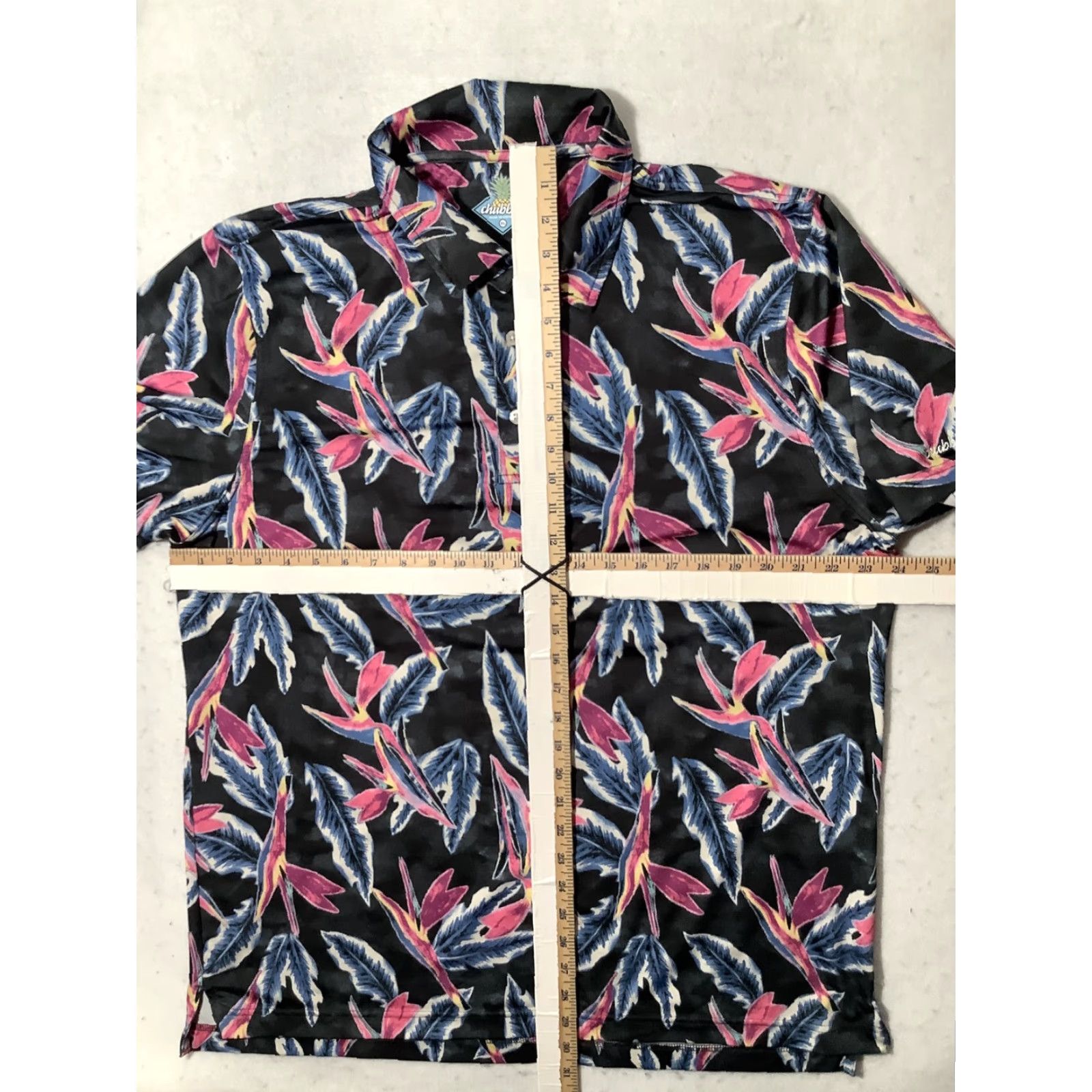 Chubbies Chubbies Polo Shirt Mens XL Black Tropical Bird Paradise Floral Performance Stretch Moisture Wicking Quick-Dry Bamboo Polyester Spandex Size US XL / EU 56 / 4 - 6 Thumbnail