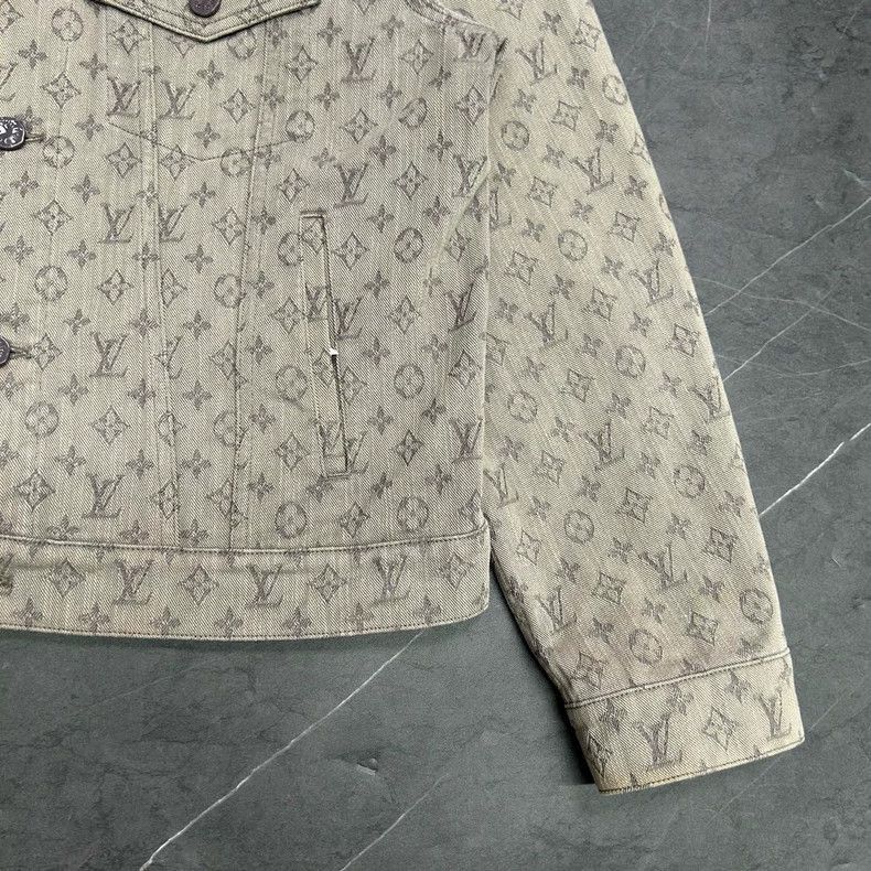Louis Vuitton Louis Vuitton Gray Denim Print Jacket-2506 Size US L / EU 52-54 / 3 - 2 Thumbnail