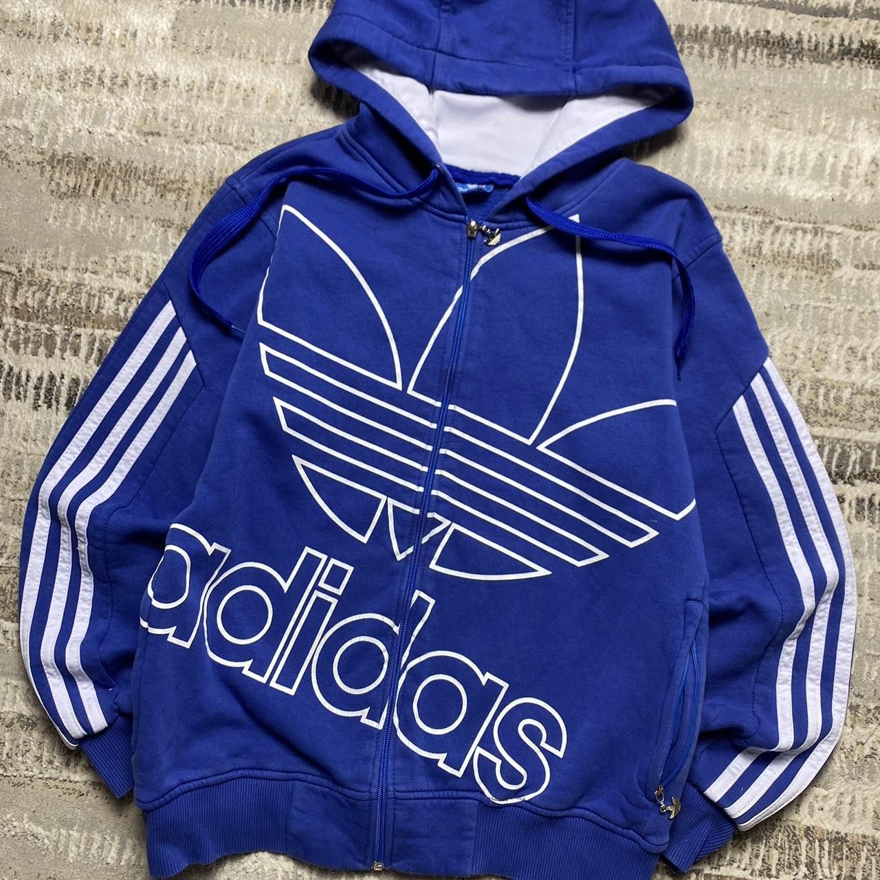 Adidas 90s Adidas Graphic Zip Hoodie Blue S Size US S / EU 44-46 / 1 - 2 Thumbnail