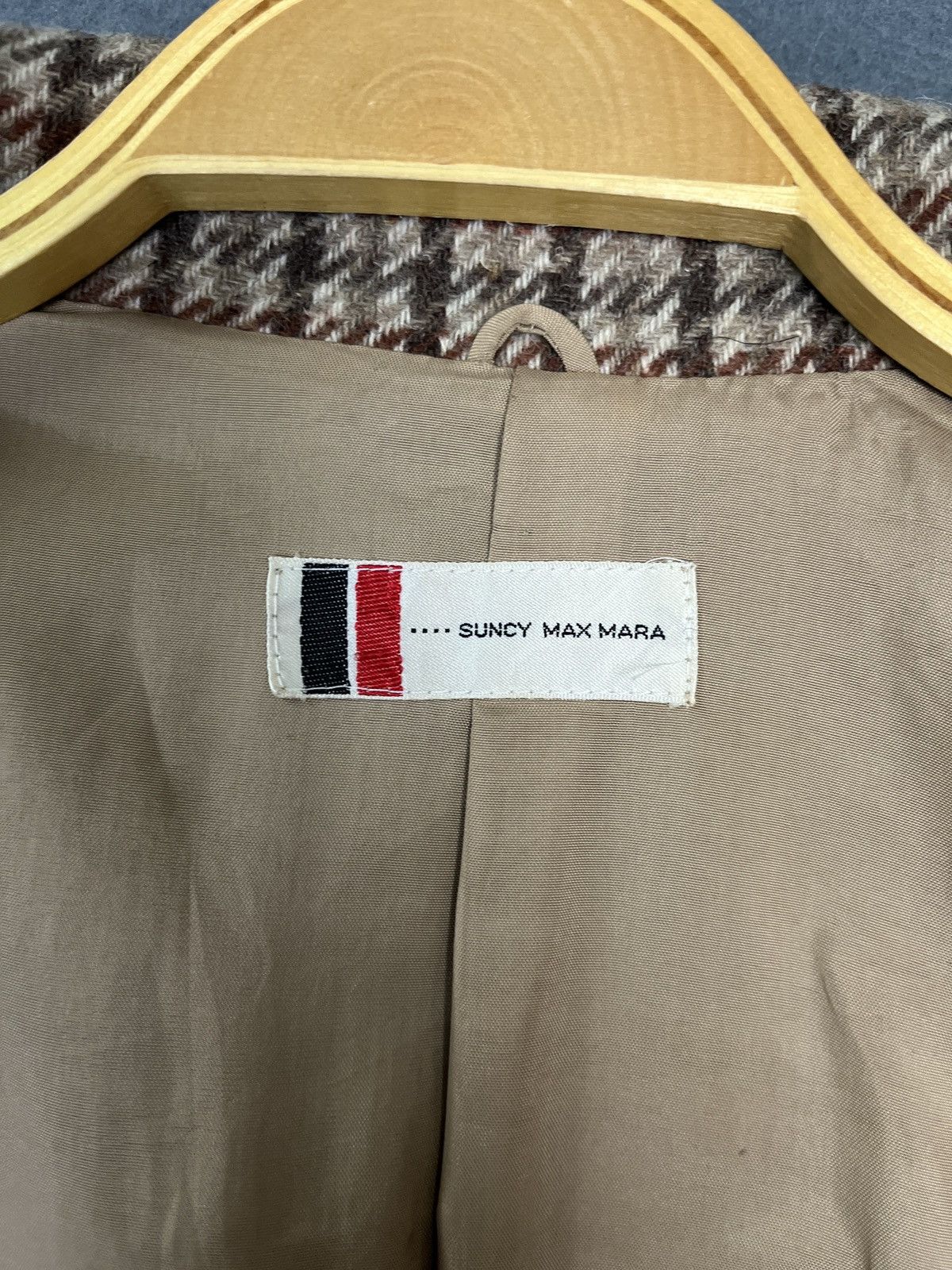 Max Mara × Vintage Vintage Suncy Max Mara Houndstooth Wool Jacket Button Up Size M / US 6-8 / IT 42-44 - 7 Thumbnail
