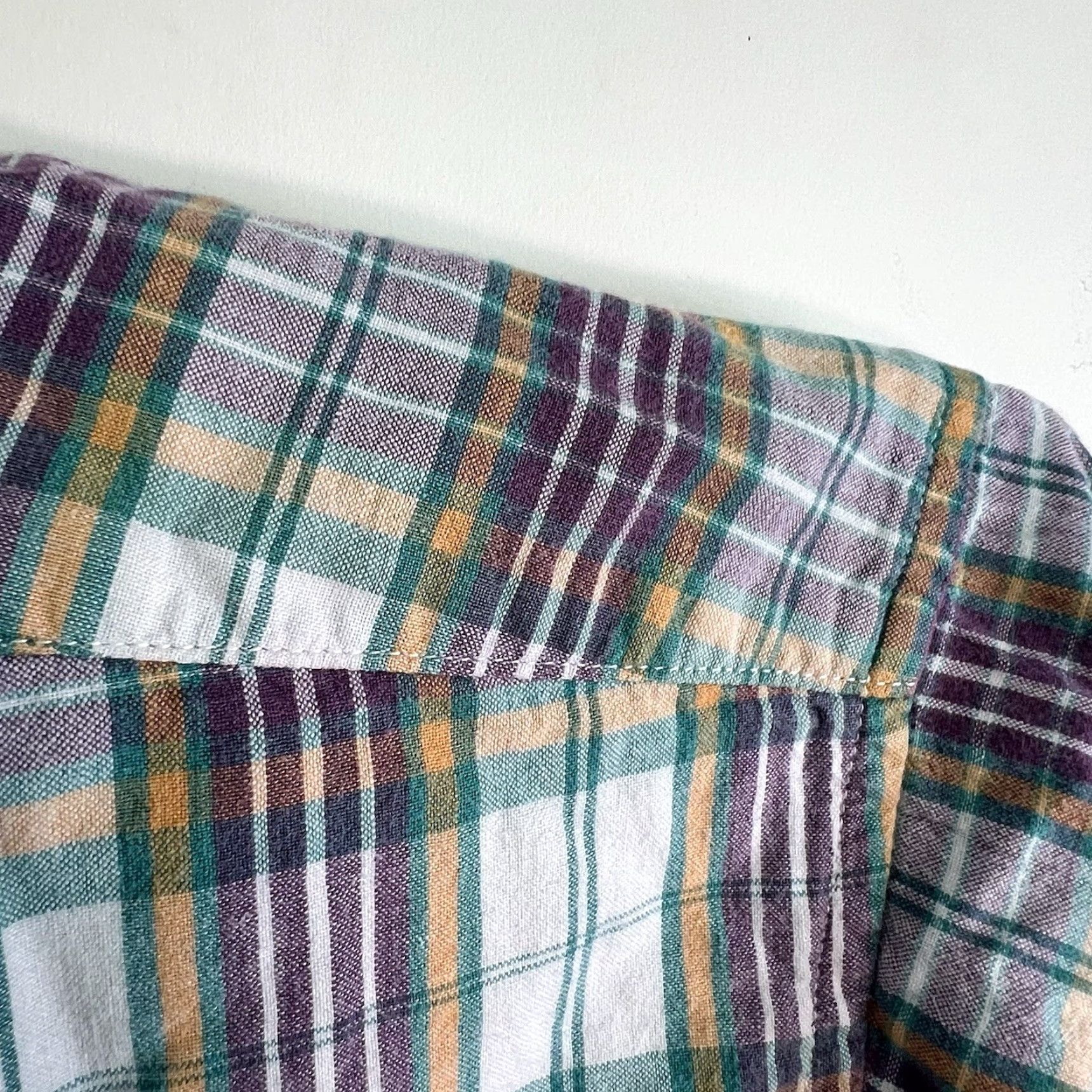 Walls VINTAGE Wall's Ranch Wear Cotton Plaid Pearl-Snap Shirt Men Large Purple Cowboy Western Long Sleeve Size US L / EU 52-54 / 3 - 7 Thumbnail