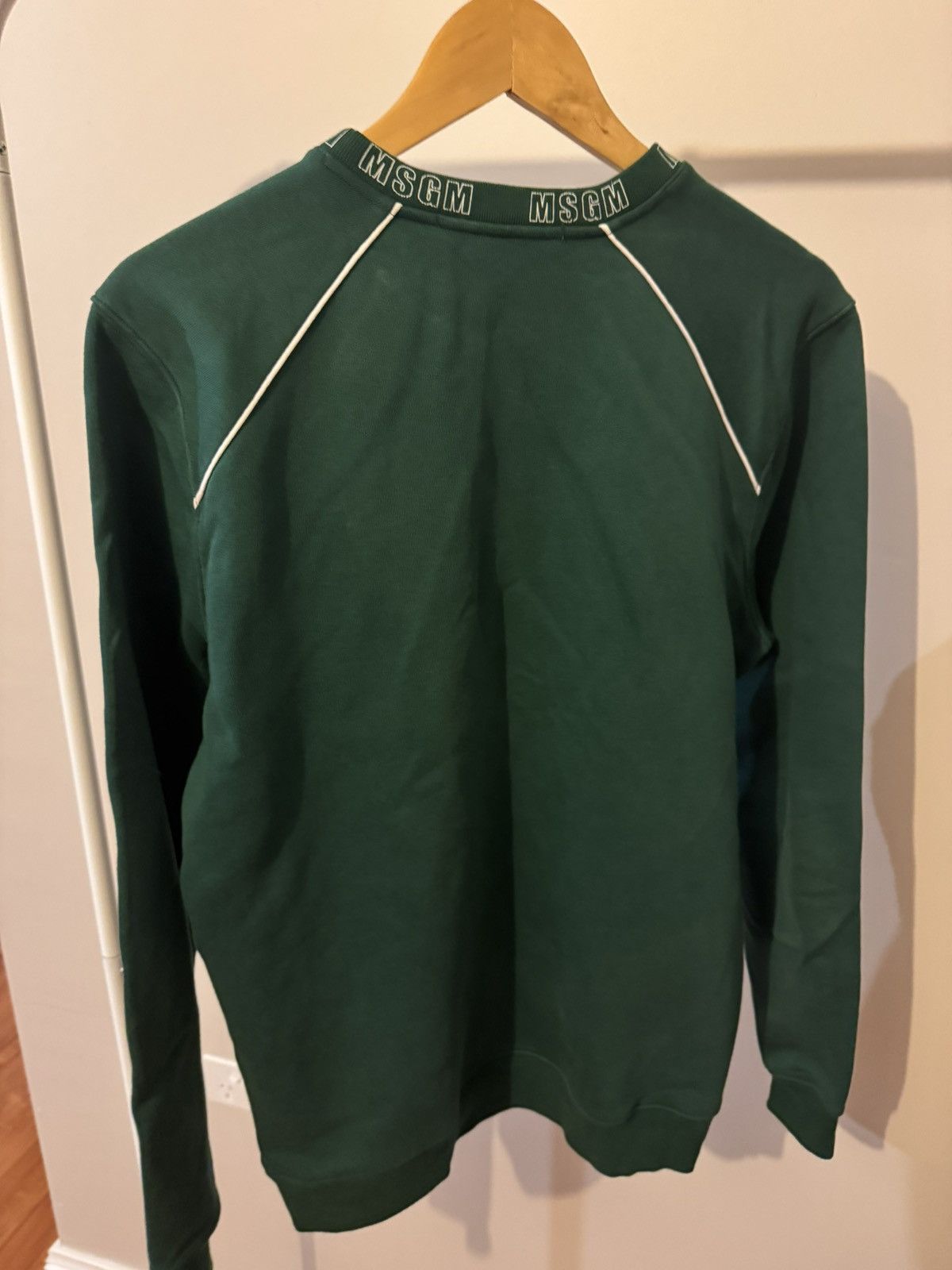 MSGM MSGM logo collar sweatshirt in green Size US M / EU 48-50 / 2 - 2 Thumbnail