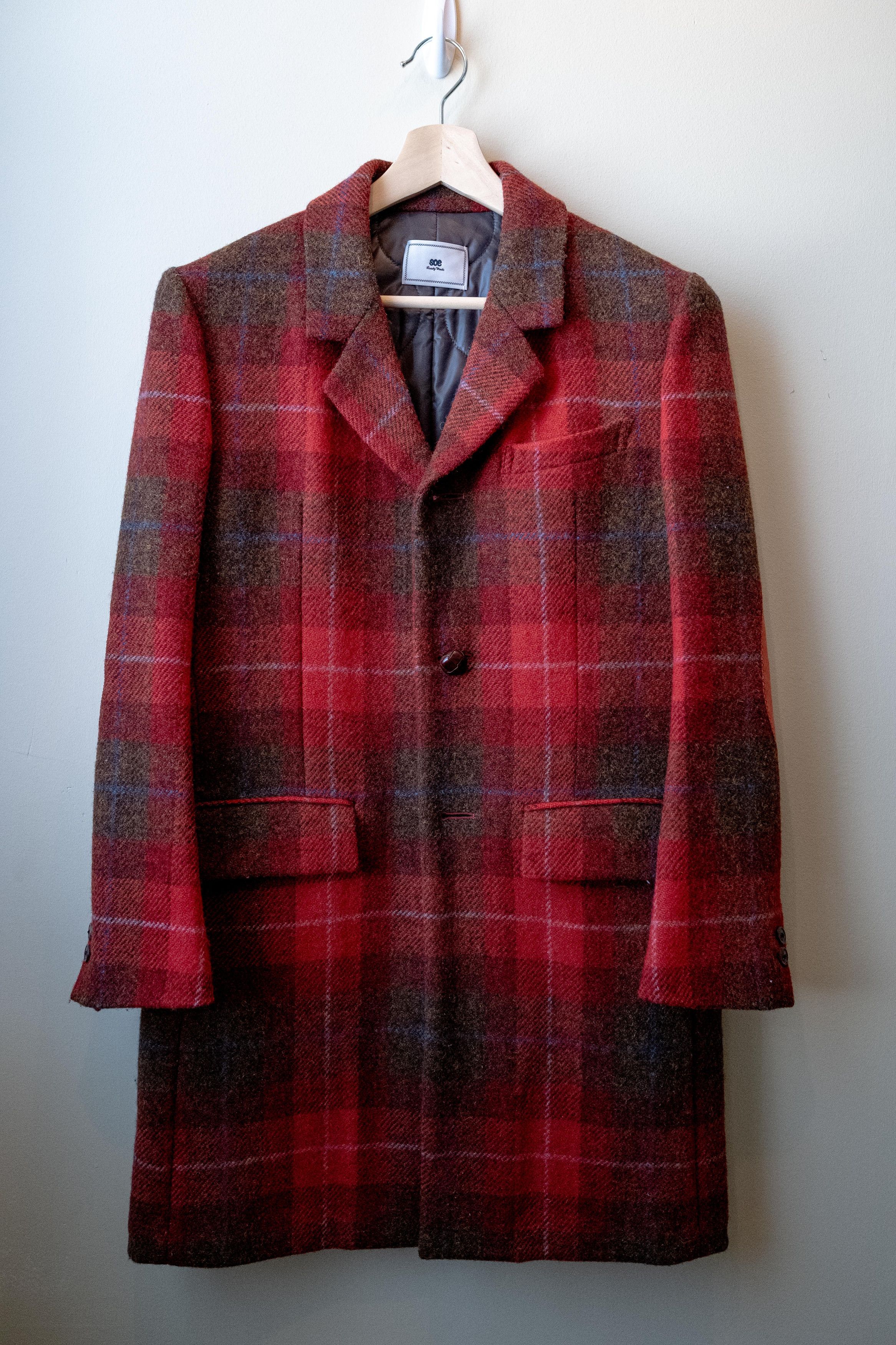 Japanese Brand Plaid/Tartan Overcoat Size US S / EU 44-46 / 1 - 1 Thumbnail