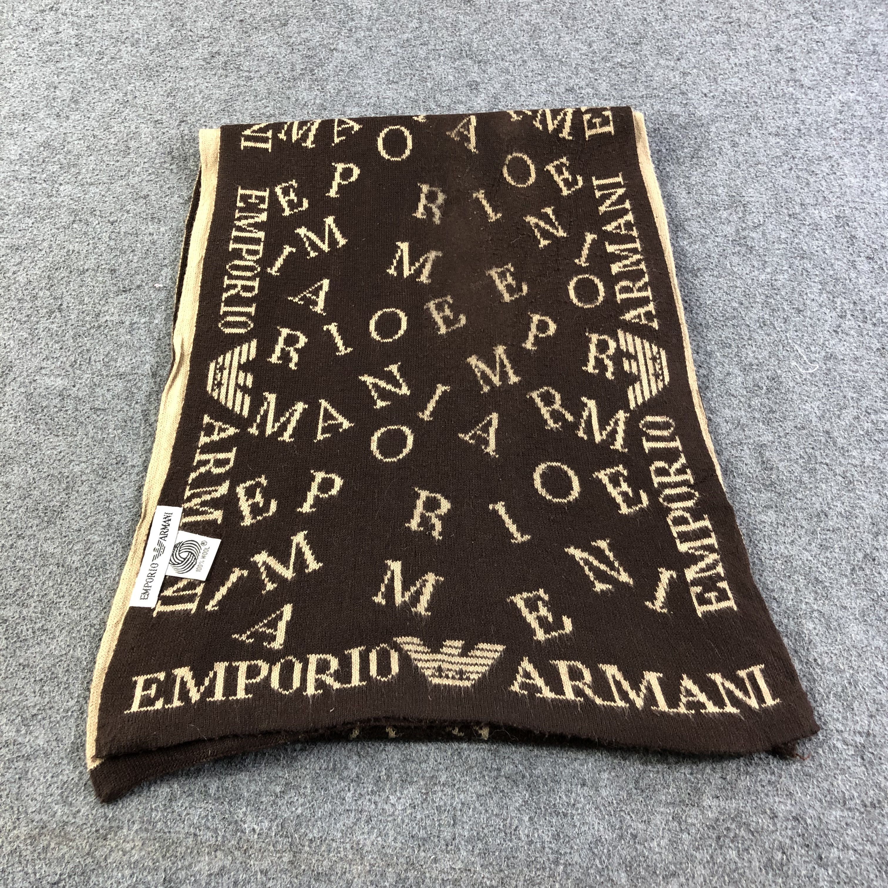 Emporio Armani Emporio Armani Wool Scarf Muffler V1311 Size ONE SIZE - 2 Thumbnail