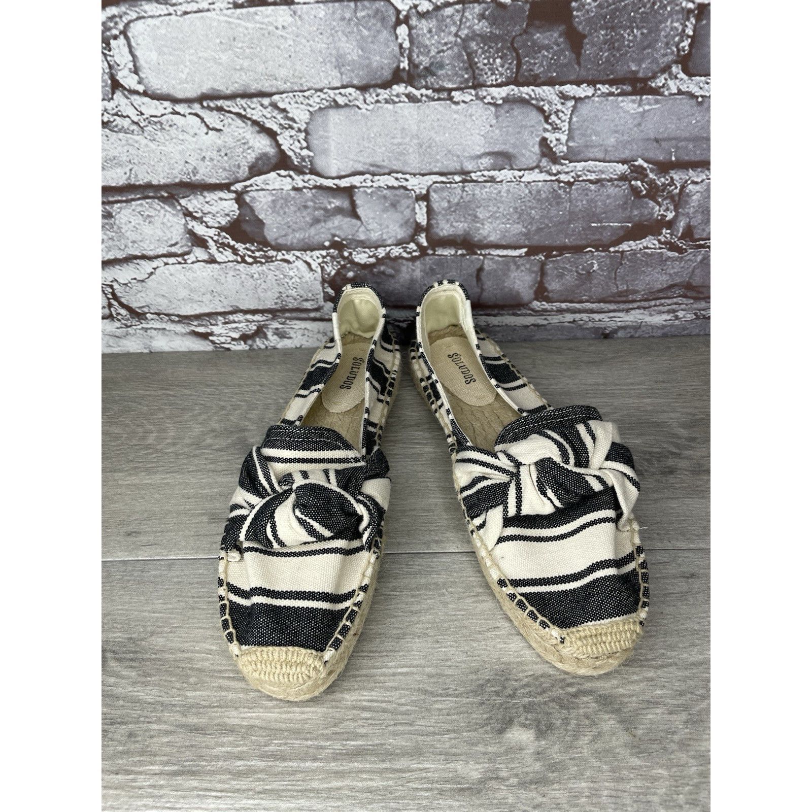 Soludos Soludos Striped Espadrille Bow Blue Cream Nautical Shoes Wom Size US 9 / IT 39 - 11 Thumbnail