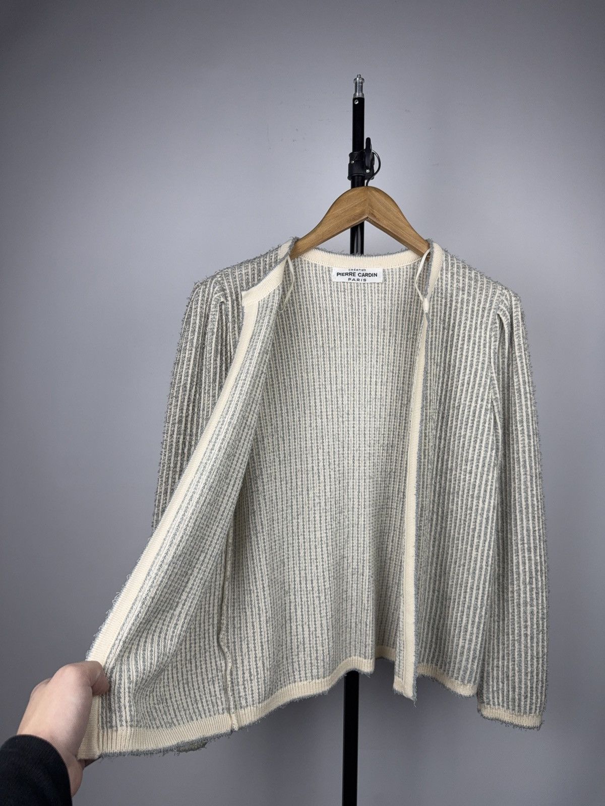 Pierre Cardin Retro 80s Pierre Cardin Paris West Germany Ribbed Cardigan Size S / US 4 / IT 40 - 2 Thumbnail