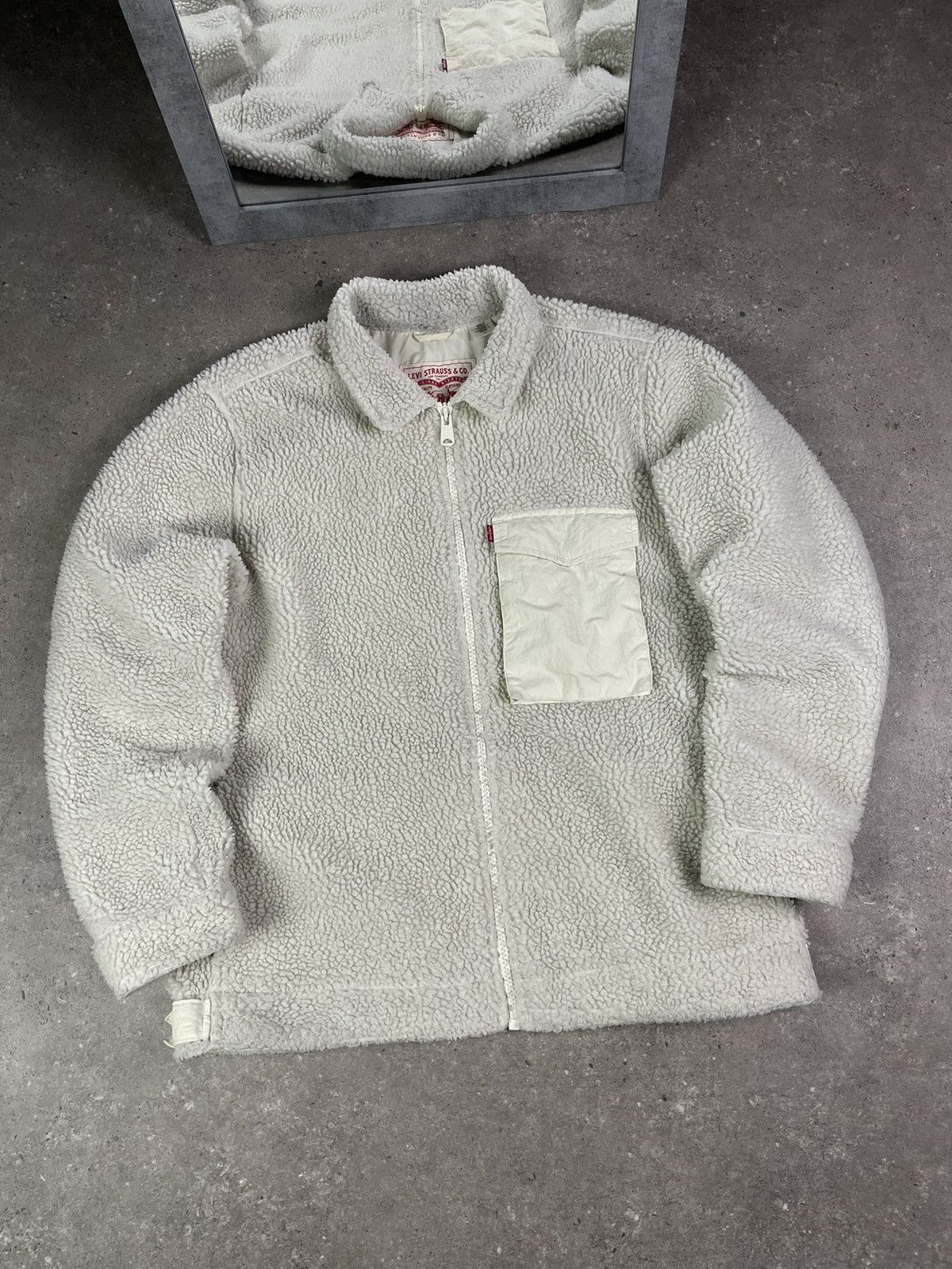 Levi's × Vintage Vintage Levis Y2K Teddy Fleece Jacket Size US L / EU 52-54 / 3 - 1 Thumbnail