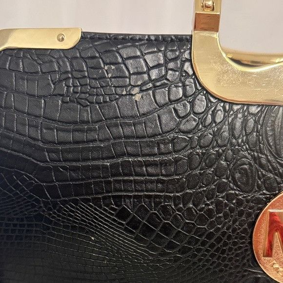 Other MK Dupe Black Croc Embossed Bag with Gold Accents Size ONE SIZE - 9 Thumbnail