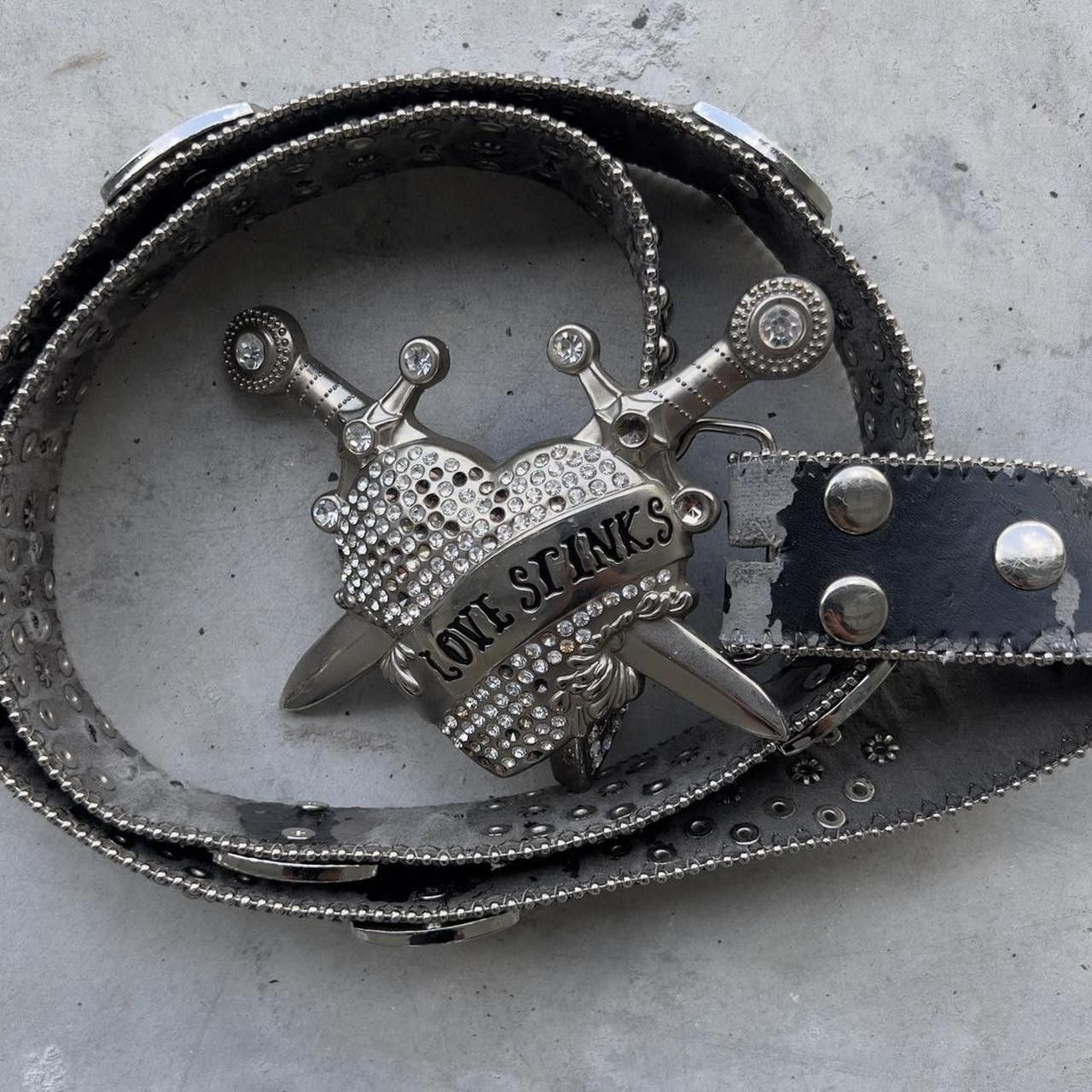 Jnco Vintage Y2K Love Stinks Studded belt | Grailed