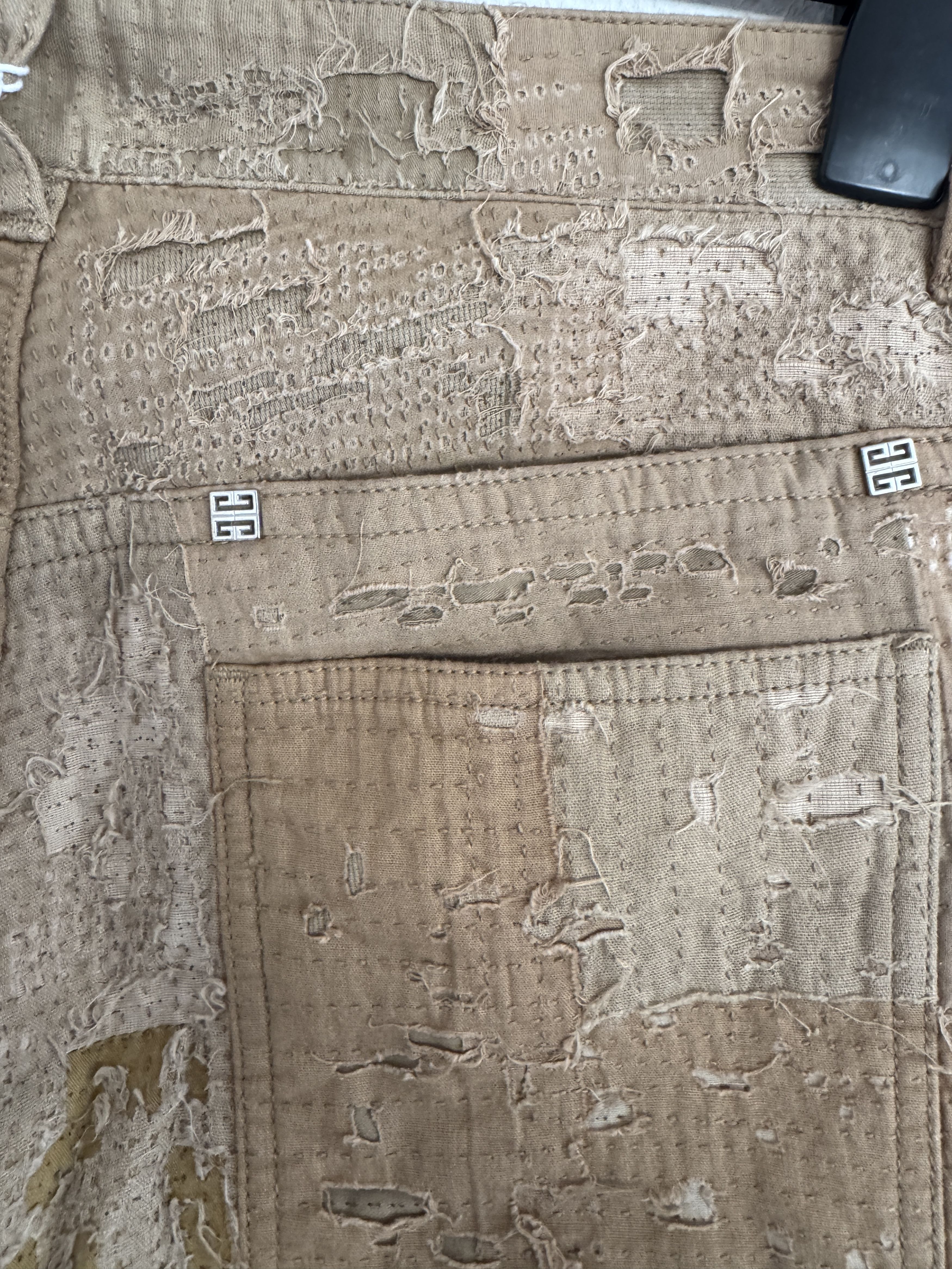 Givenchy Beige Boro Jeans Size US 31 - 18 Thumbnail