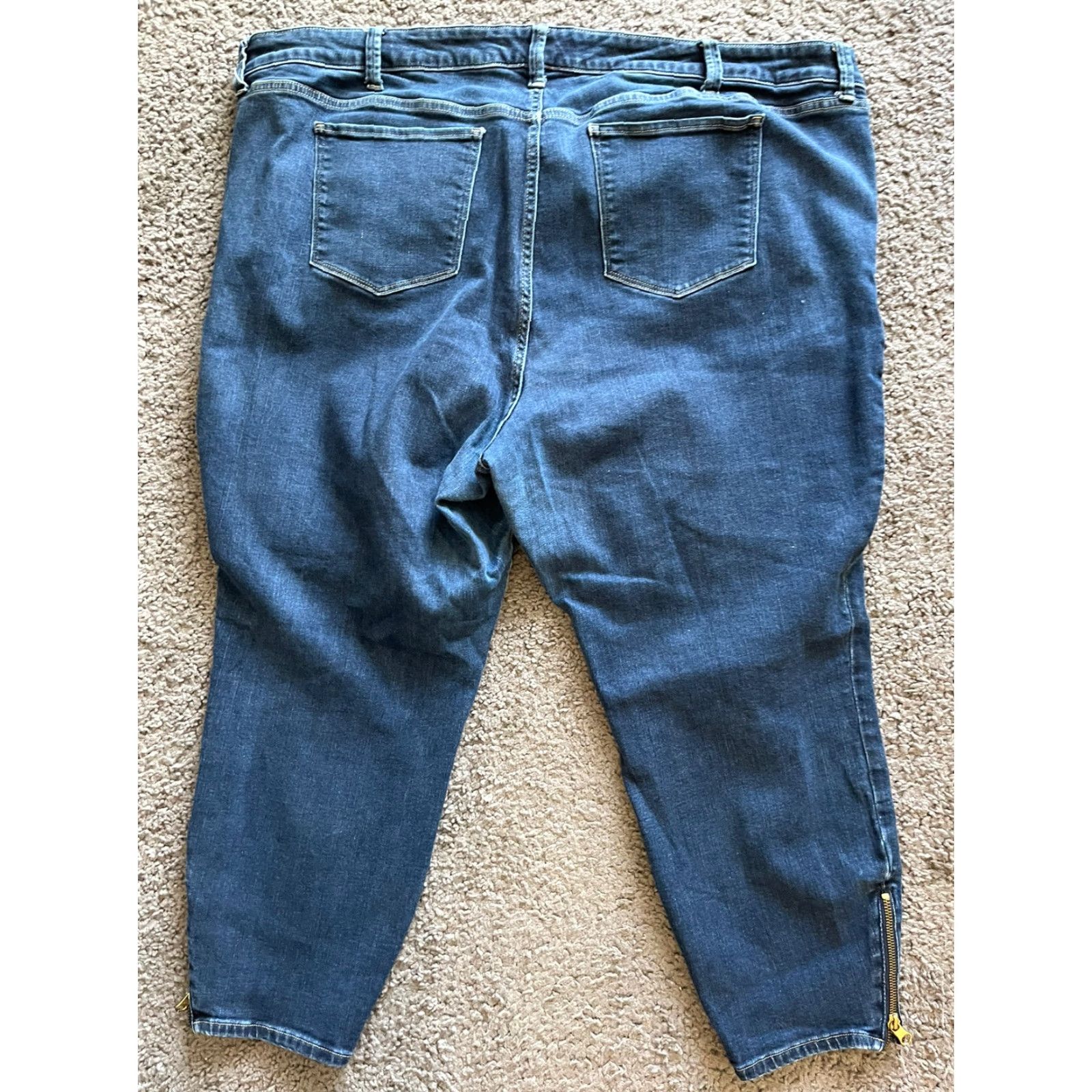 Torrid Torrid Jeans Skinny Mid Rise Stiletto Ankle Crop Blue Plus Sz 26R Denim Cotton Blend Zip Leg 25 In Inseam Womens Size ONE SIZE - 3 Thumbnail