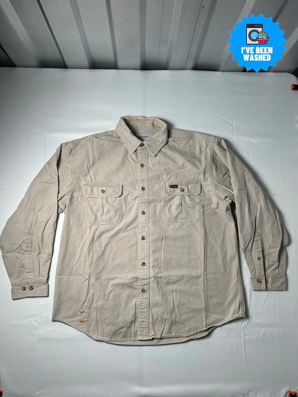 Carhartt Carhartt Pocket Shirt Heavyweight Overshirt Workwear Beige Size US XL / EU 56 / 4 - 1 Thumbnail