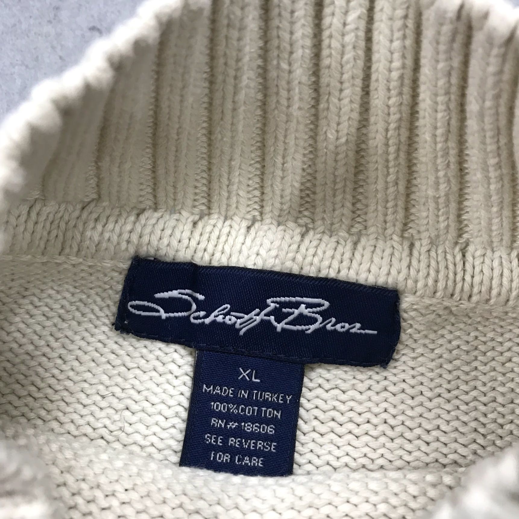 Schott VINTAGE Schott NYC Sweater Mens XL Beige Cream NYC Spell Out Mock Neck Cotton Knit Shirt Pullover Winter Fall Spring Mens Size US XL / EU 56 / 4 - 6 Thumbnail