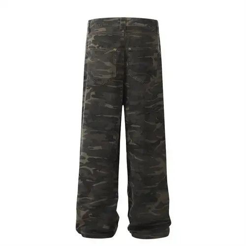 Jean American contrast camouflage loose straight-leg work jeans Size US 32 / EU 48 - 4 Thumbnail