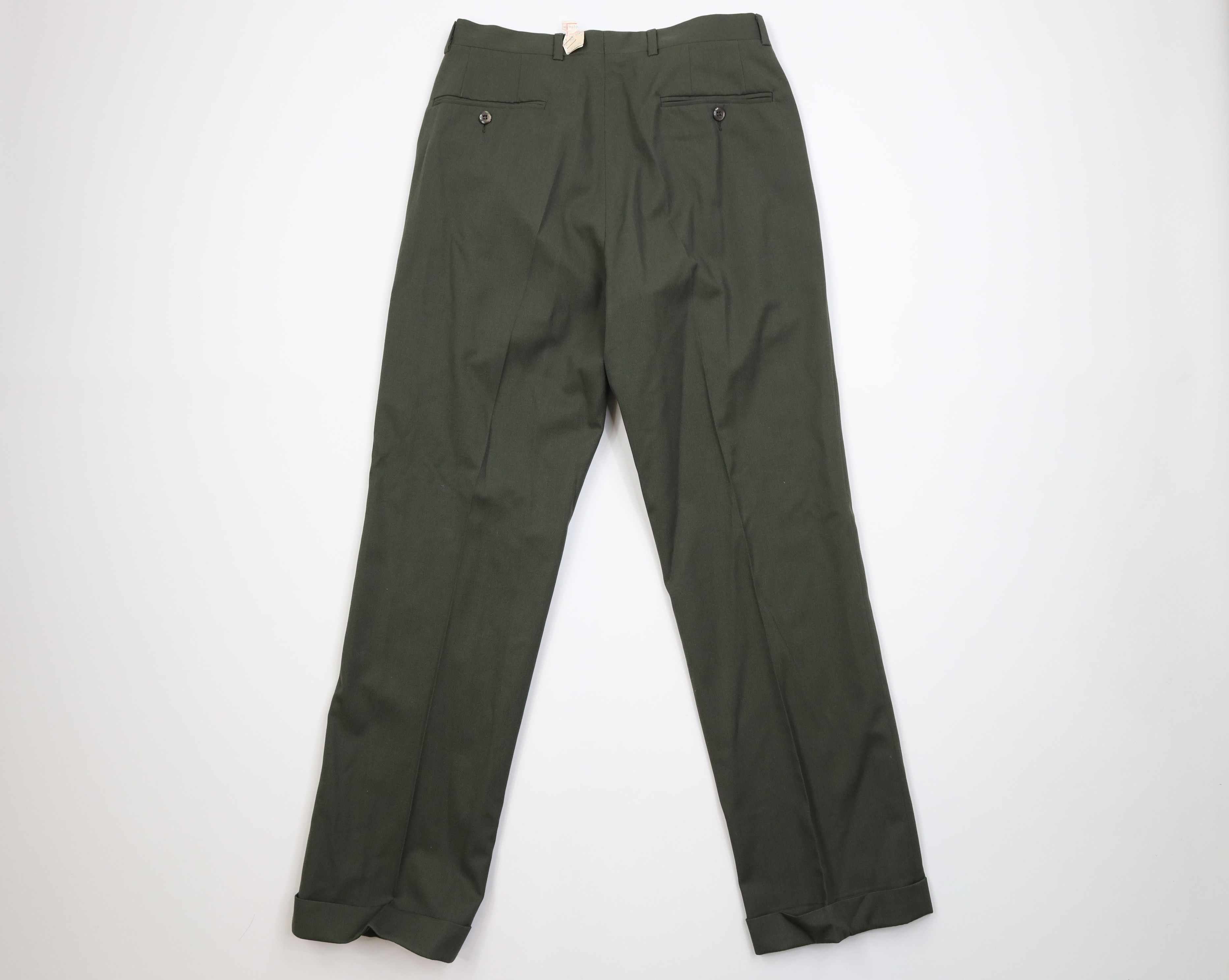 Vintage Deadstock Vintage 30s 40s Rockabilly Gabardine Pants Green Size US 30 / EU 46 - 8 Thumbnail