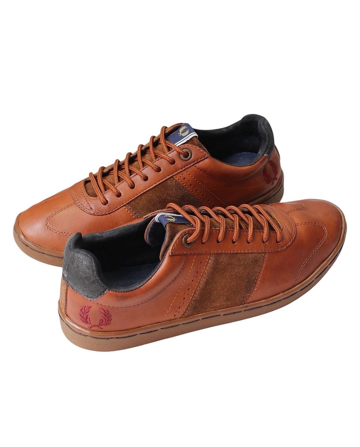 Fred Perry × Vintage 2014 FRED PERRY BRYON LOW LEATHER /SUEDE SNEAKERS Size US 7 / EU 40 - 3 Thumbnail