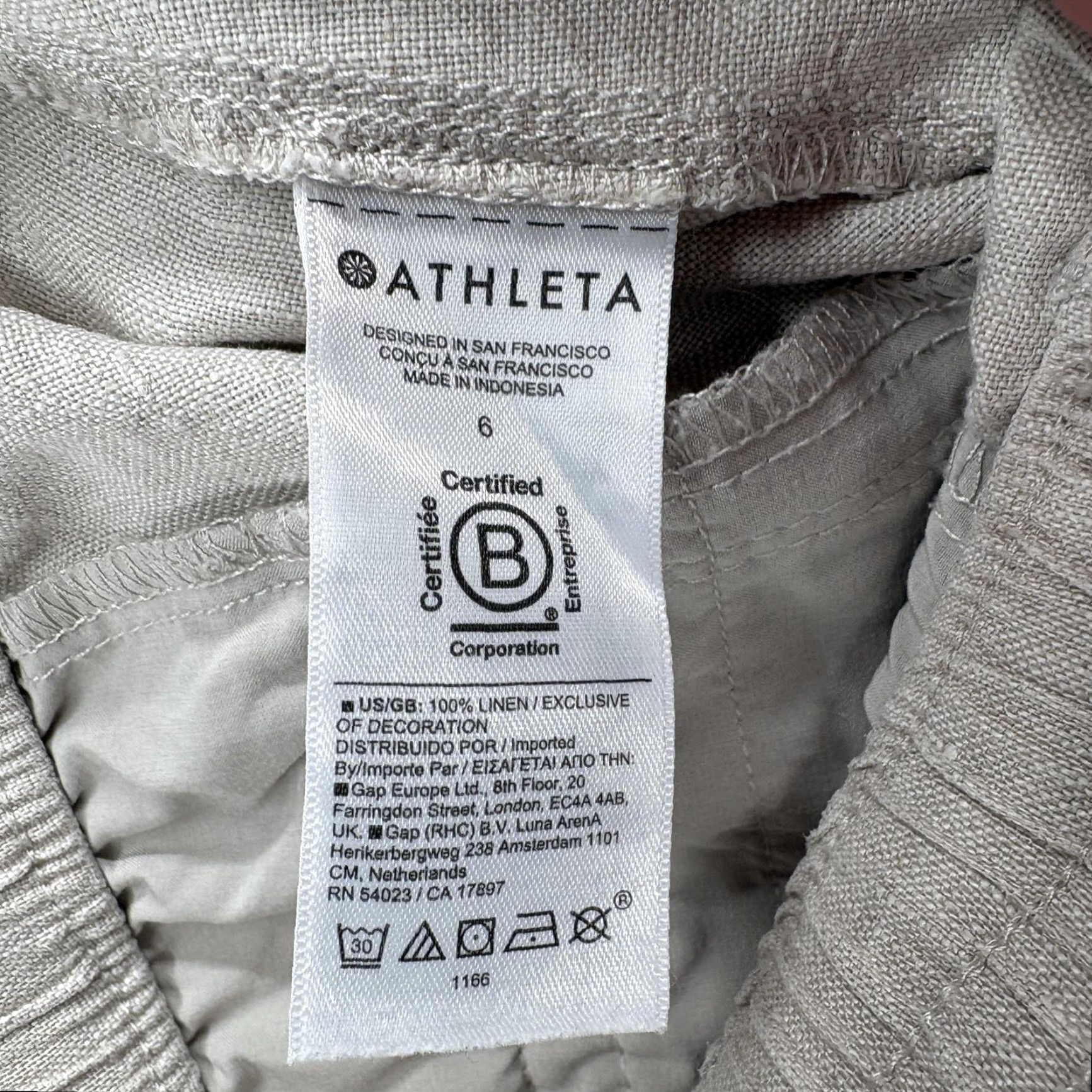 Athleta Athleta Voyager Linen Pant Womens 6 Beige Crop Lightweight Adjustable Waist Camp Pants Size 28" / US 6 / IT 42 - 5 Thumbnail