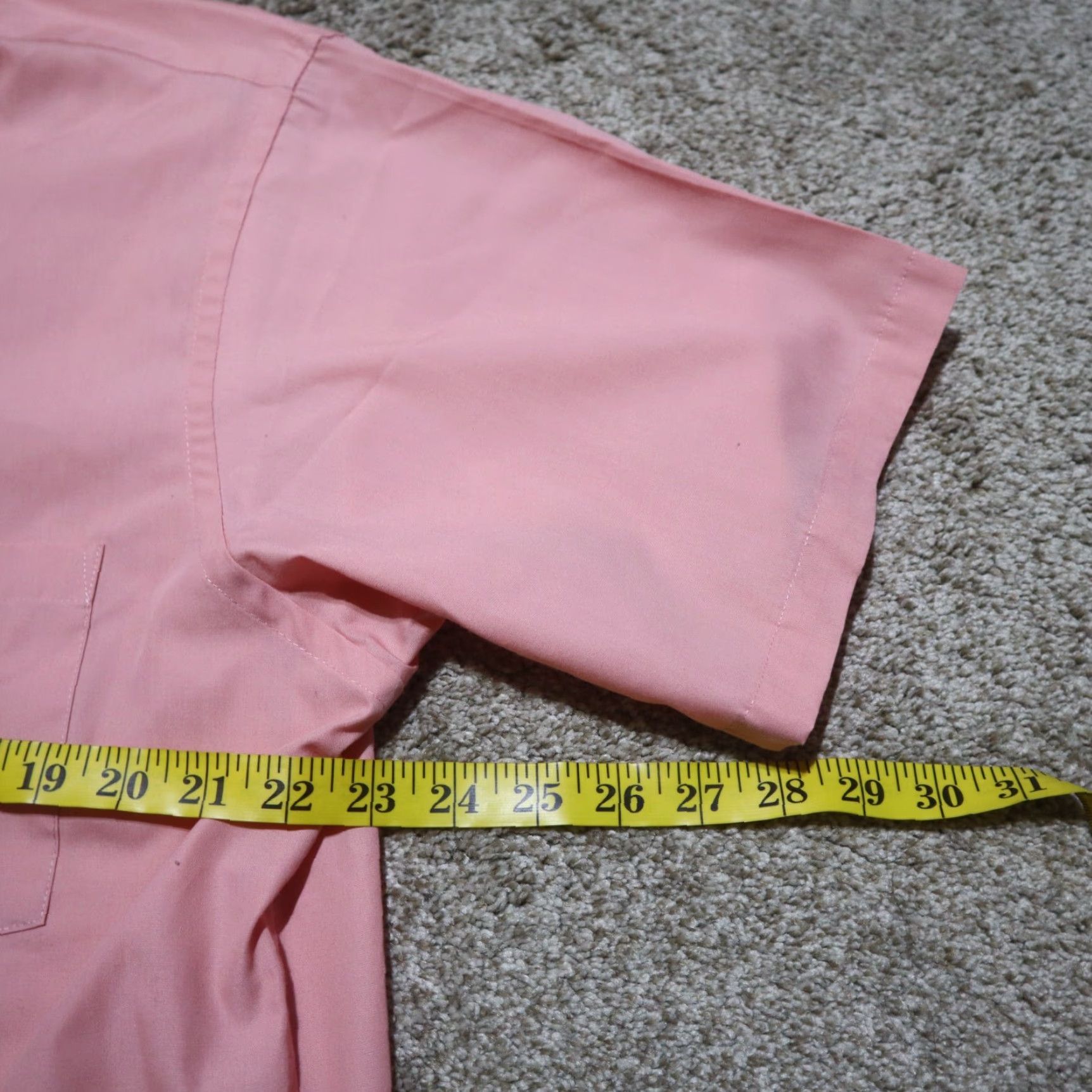 Van Heusen Van Heusen Dress Shirt Men 16.5 Pink Solid Poplin Button Up Collar Down Wrinkle Free Shirt Size 46R - 5 Thumbnail