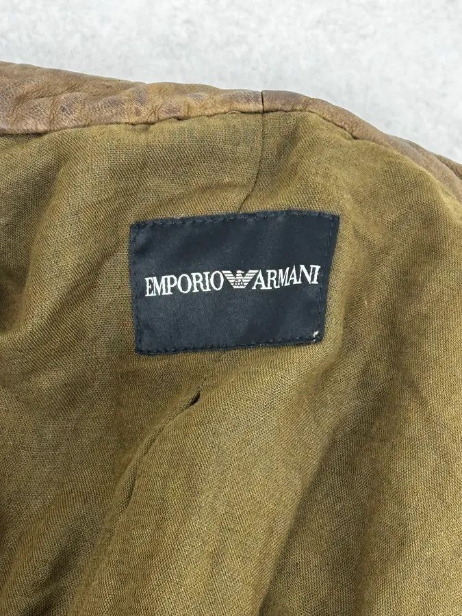 Emporio Armani AW2009 Emporio Armani Brown Leather Biker Jacket Size US M / EU 48-50 / 2 - 11 Thumbnail