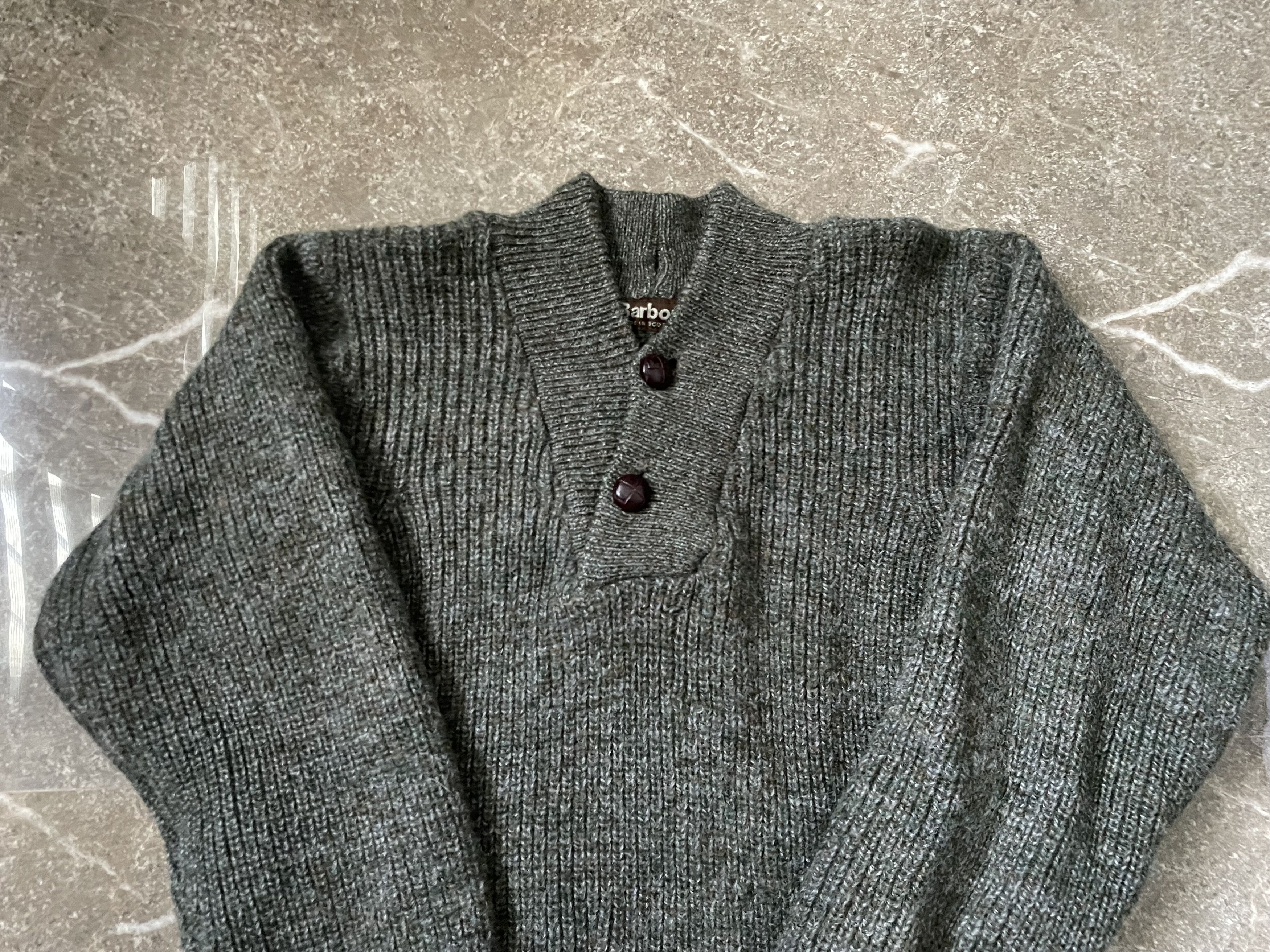 Barbour × Vintage Schott Wool Knitted Sweater Button Size US S / EU 44-46 / 1 - 2 Thumbnail