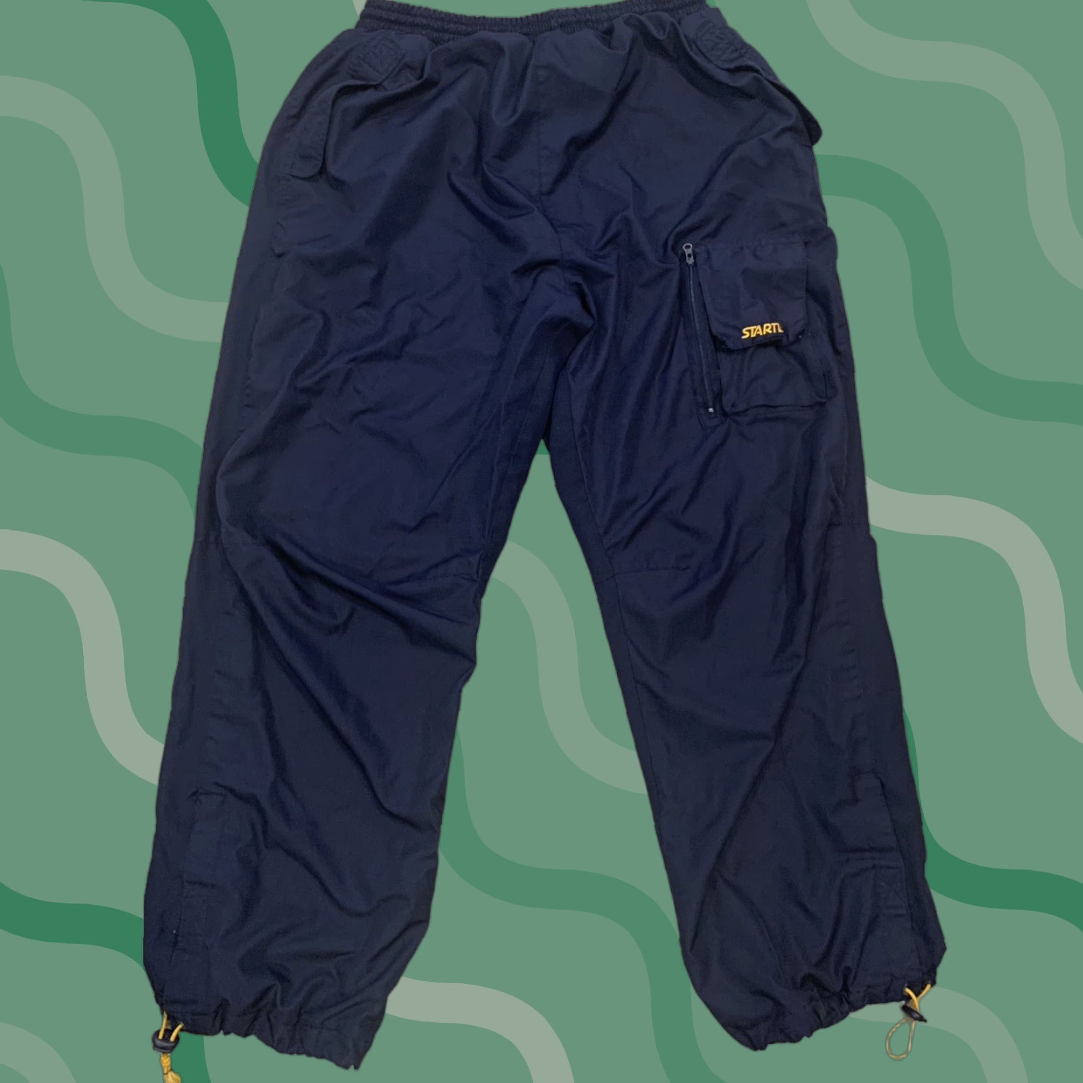 Starter VINTAGE Starter Track Pants Size Large Pockets Drawstring Blue 90s Sports Logo Men Pants Regular Large Blue Size US 33 - 1 Thumbnail