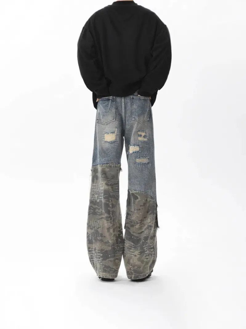 Japanese Brand × Jean Retro loose ripped patchwork jeans Size US 32 / EU 48 - 3 Thumbnail