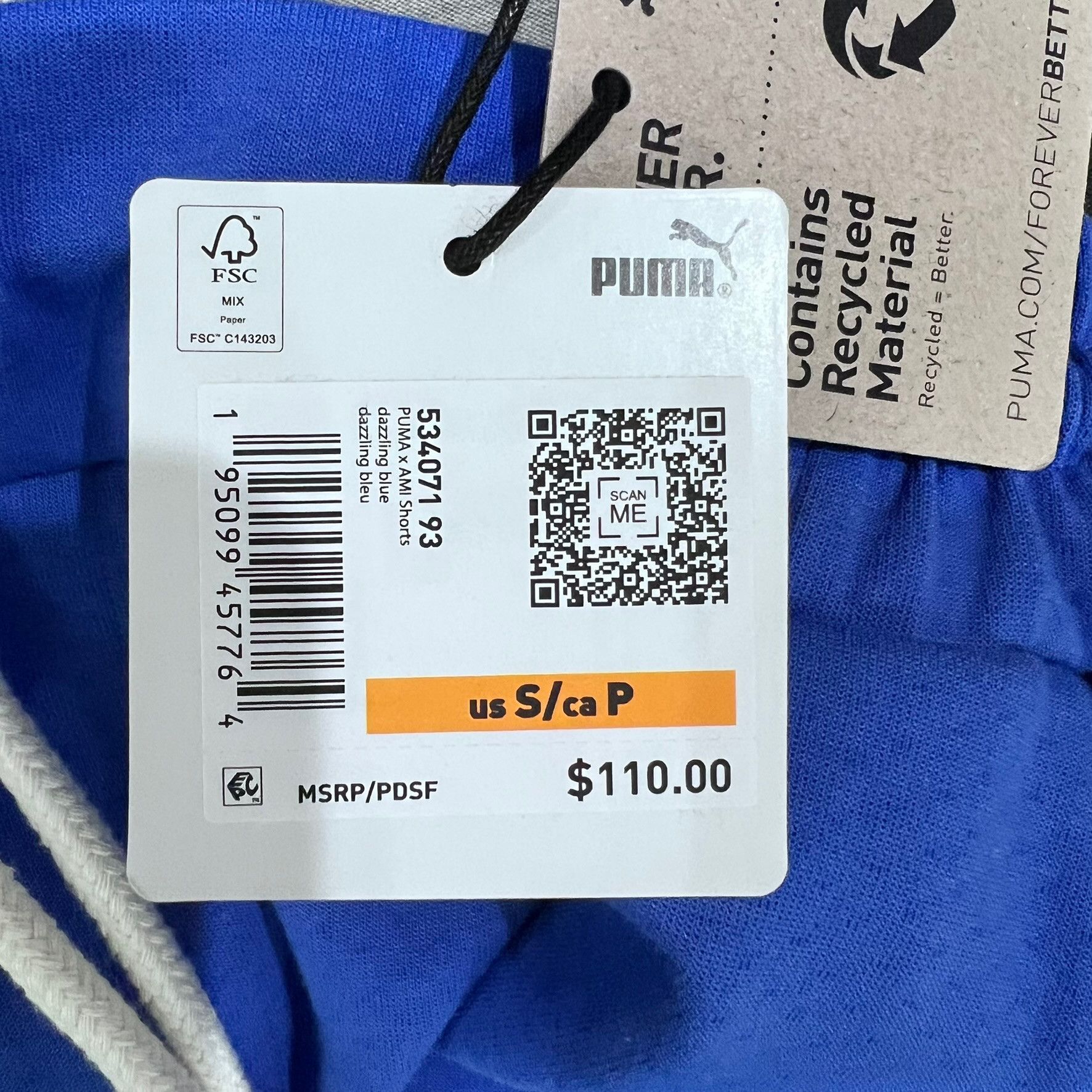 AMI AMI X Puma Dazzling Blue Black Heart Logo Shorts Size US 28 / EU 44 - 4 Thumbnail